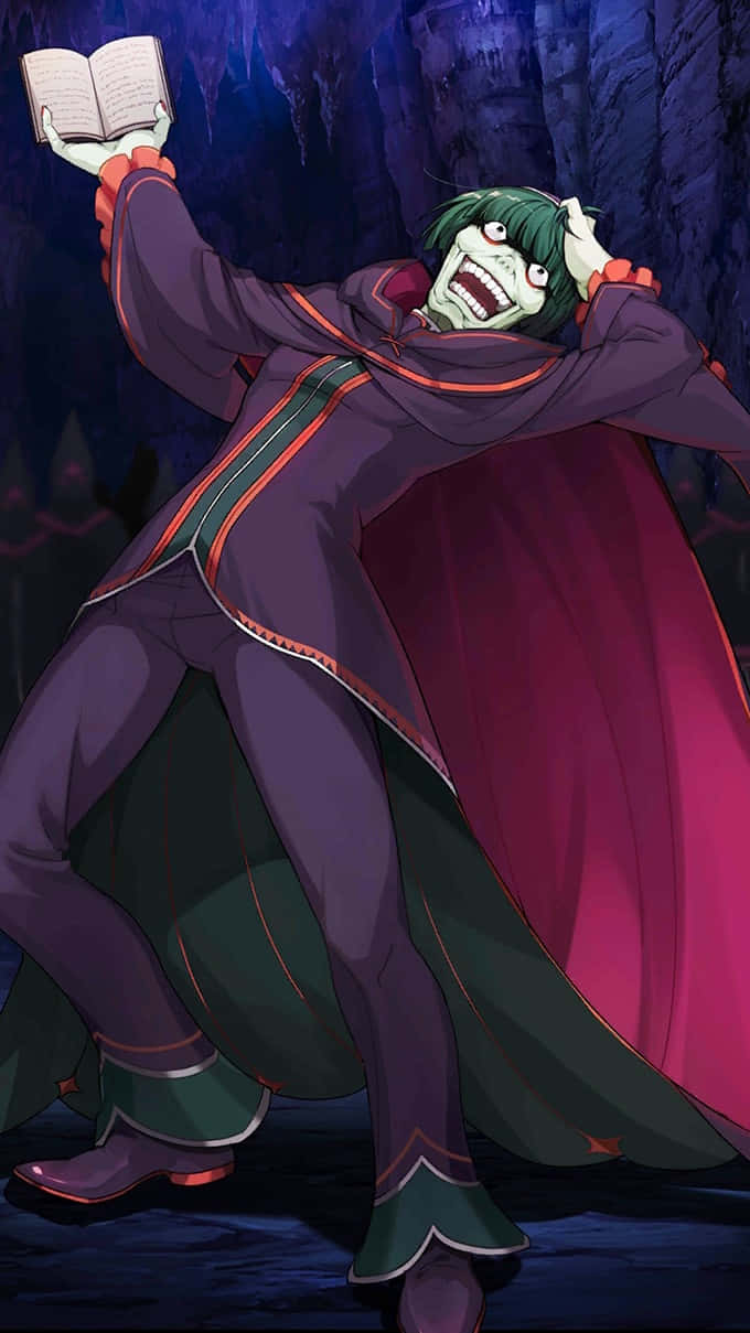 Petelgeuse Romanee-conti, green-haired anime villain, purple robe, SD Phone Wallpaper