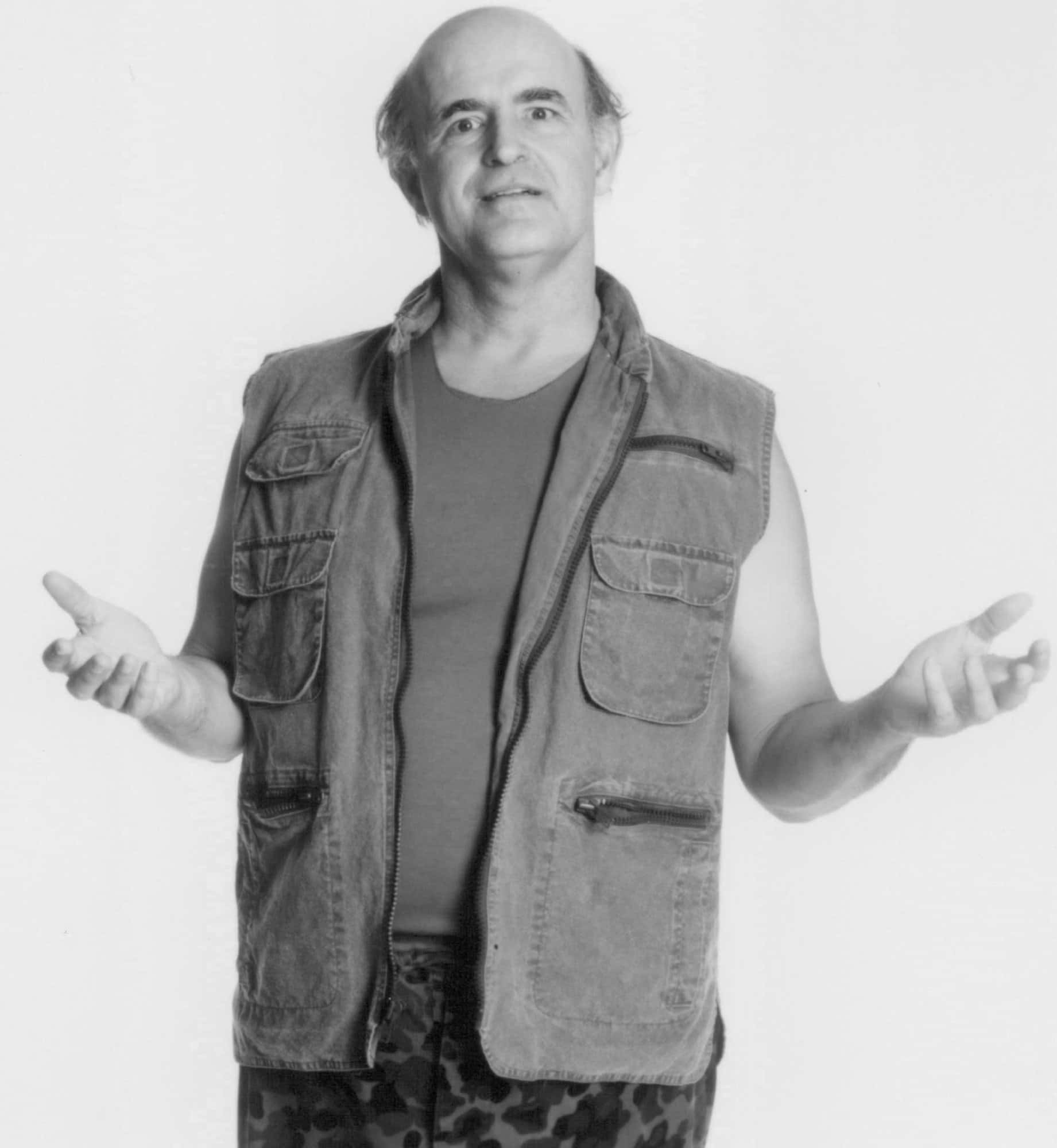 Peter Boyle, denim vest, leopard pants, Full HD Phone Wallpaper