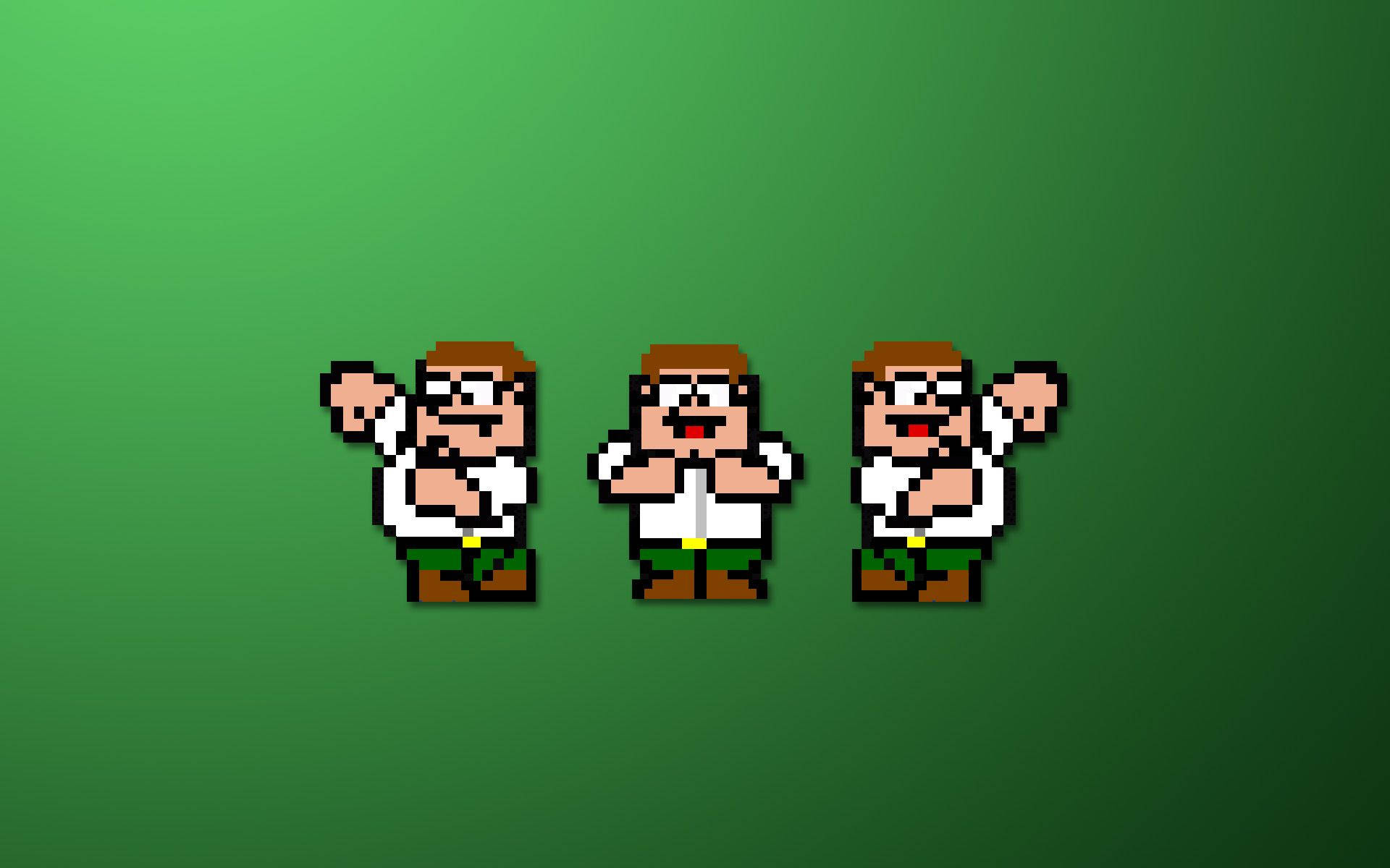 Peter Griffin, pixel art, white shirts, Full HD Desktop Wallpaper
