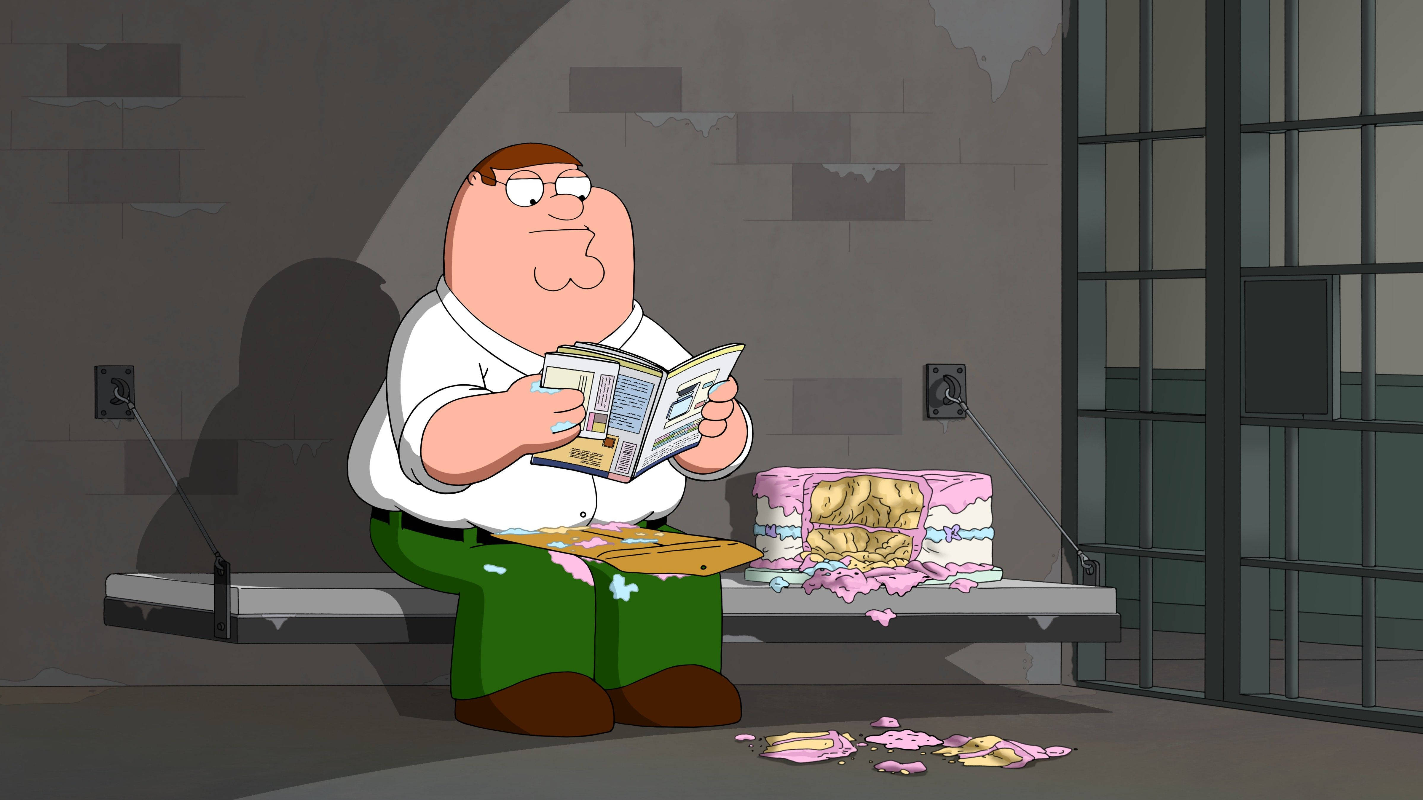 Peter Griffin, prison bench, magazine, 4K Desktop Wallpaper