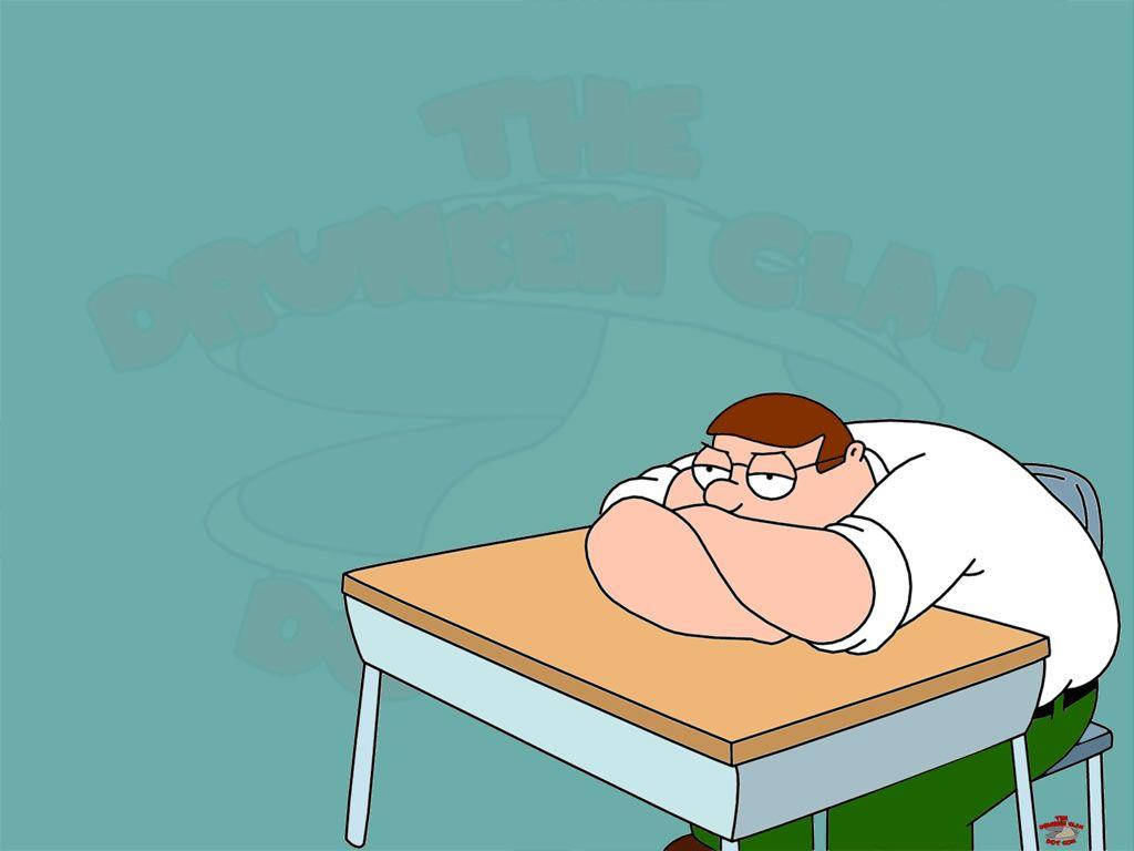 Peter Griffin, glasses, school desk, SD Desktop Wallpaper