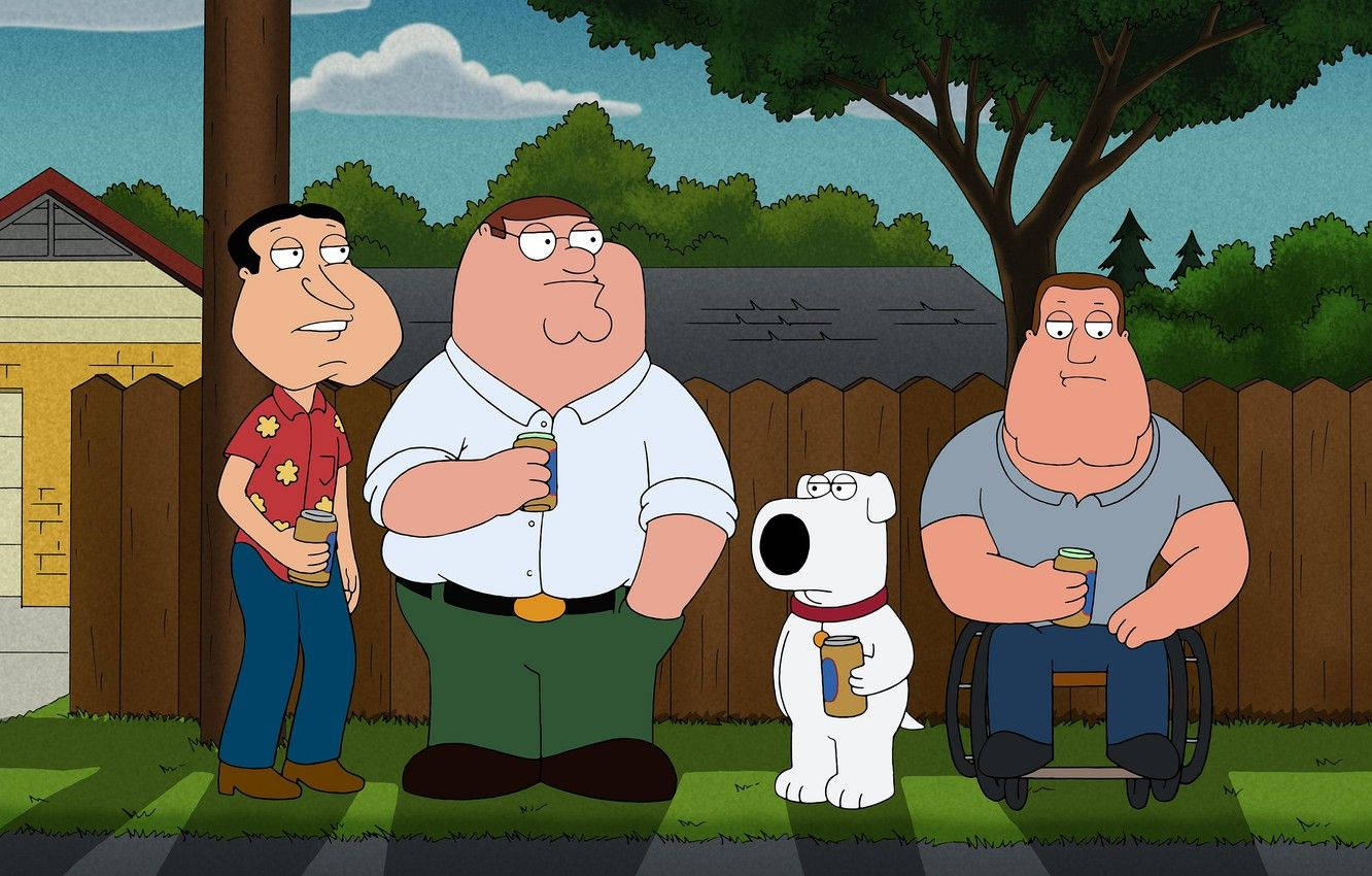 Peter Griffin, dog, backyard, HD Desktop Wallpaper