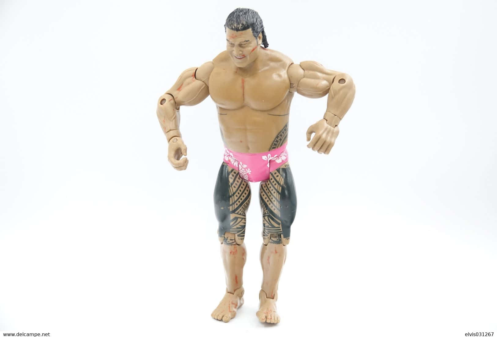 Peter Maivia, tribal tattoos, pink floral trunks, HD Desktop Wallpaper