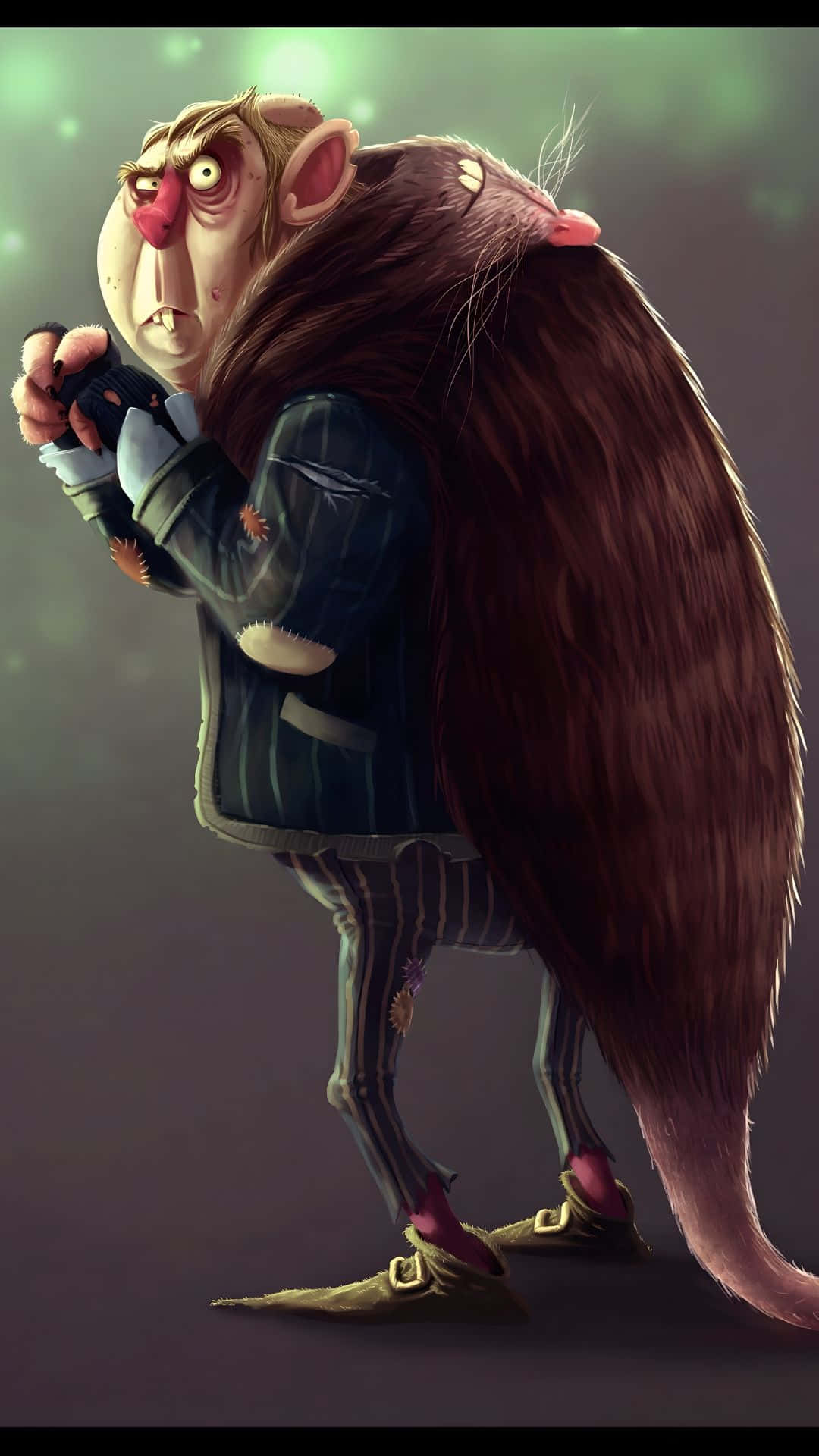 Peter Pettigrew, anthropomorphic rat, tattered suit, Full HD Phone Wallpaper