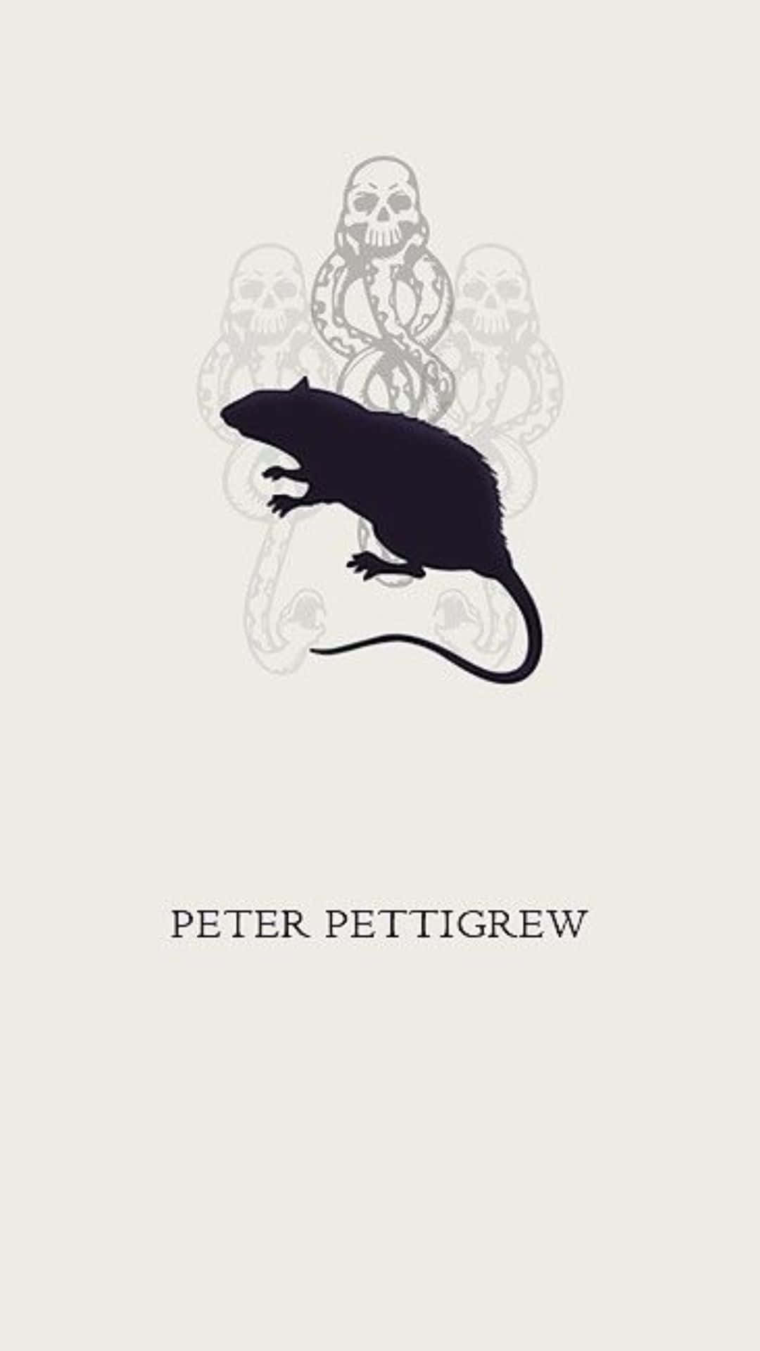 Peter Pettigrew, black rat silhouette, pale background, Full HD Phone Wallpaper