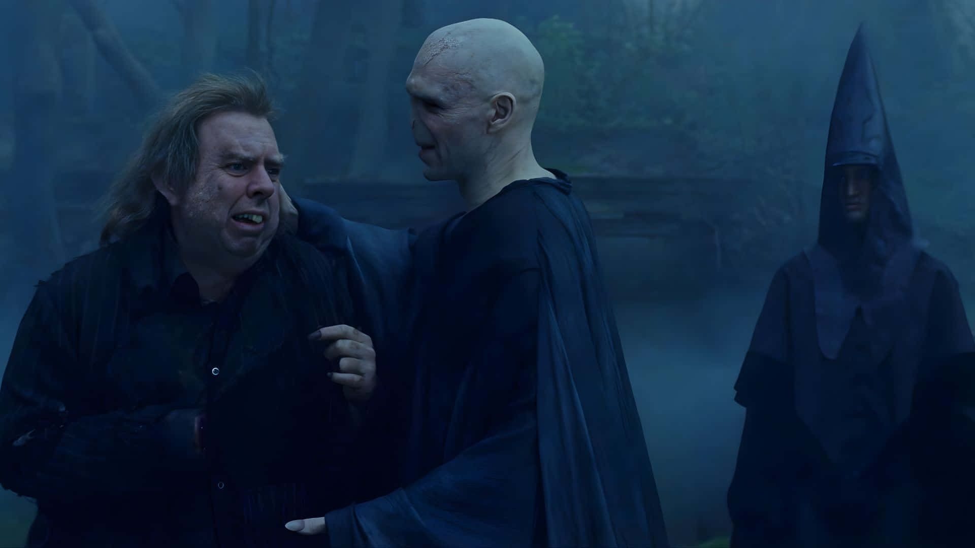 Peter Pettigrew, dark robes, misty forest, Full HD Desktop Wallpaper