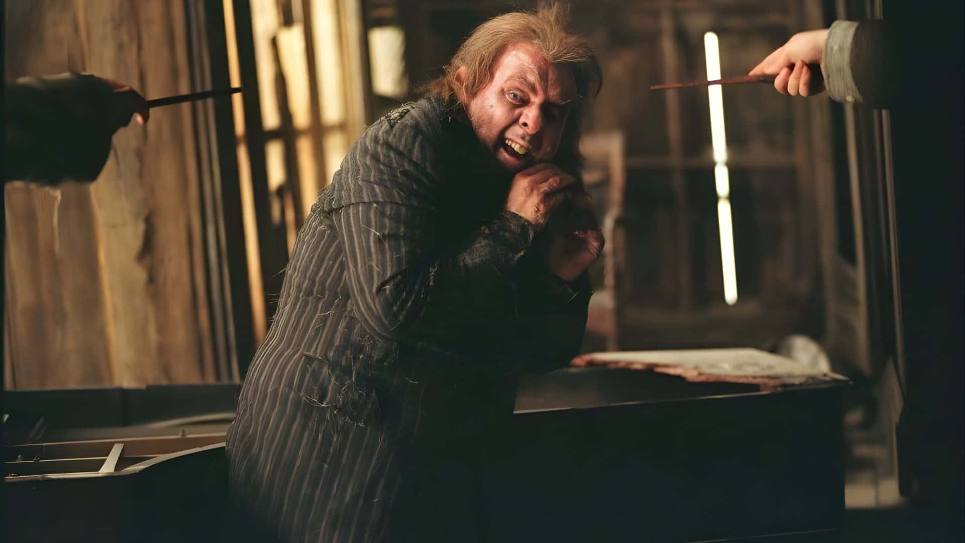 Peter Pettigrew, betrayal scene, striped robe, Full HD Desktop Wallpaper