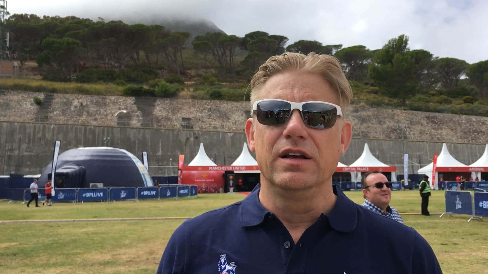 Peter Schmeichel, navy polo shirt, sunglasses, Full HD Desktop Wallpaper