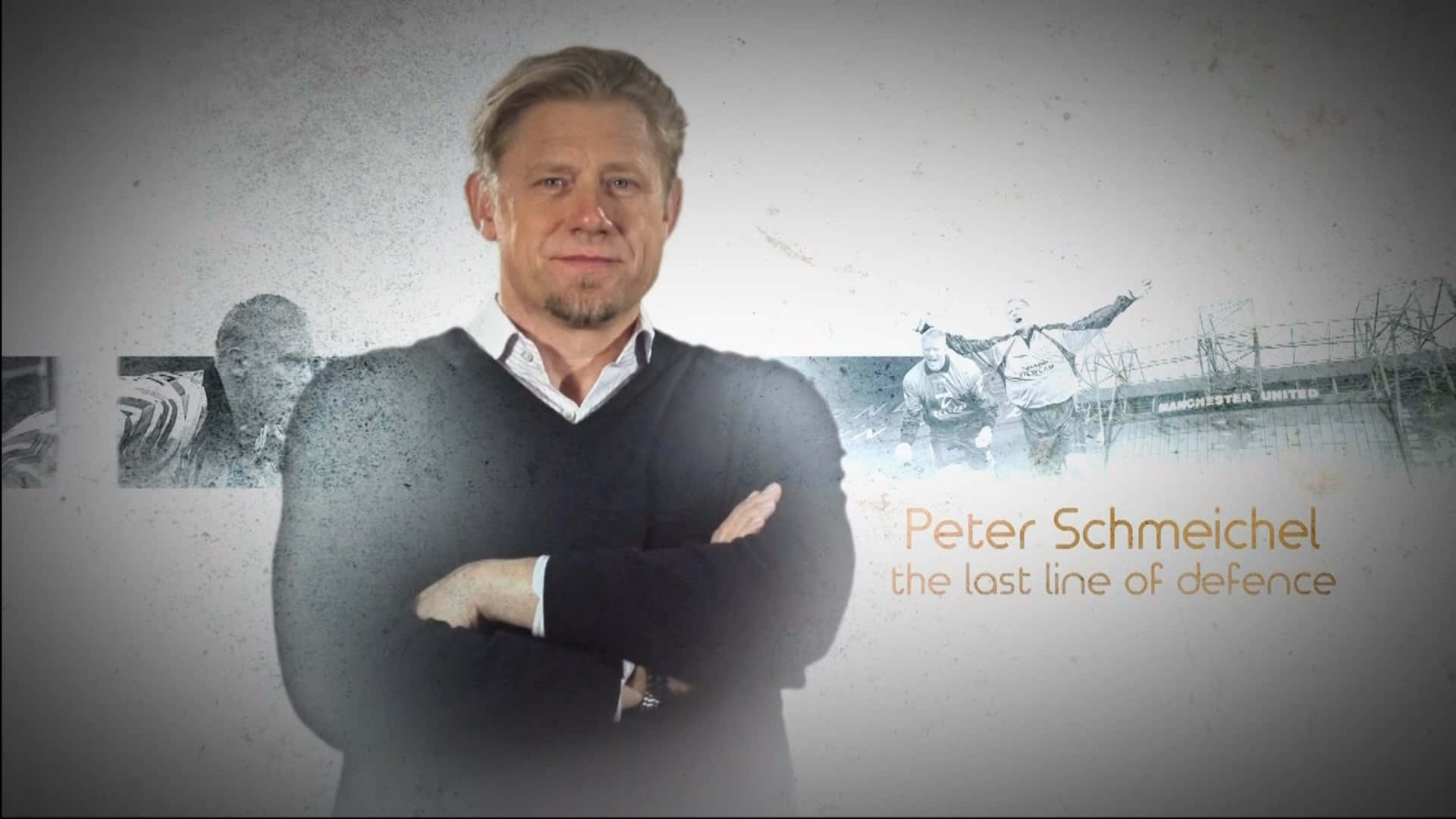 Peter Schmeichel, the last line of defence, textured backdrop, Full HD Desktop Wallpaper