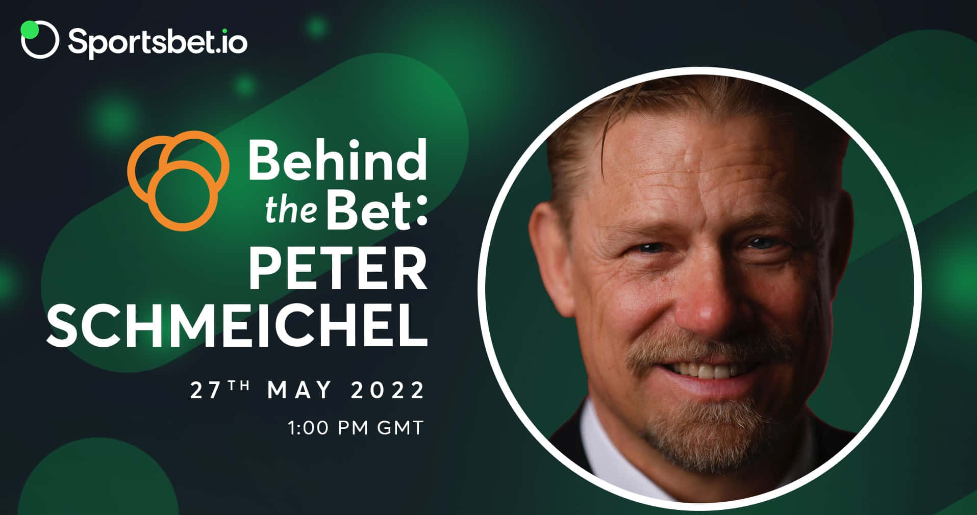 Peter Schmeichel, circular frame, dark green abstract background, HD Desktop Wallpaper