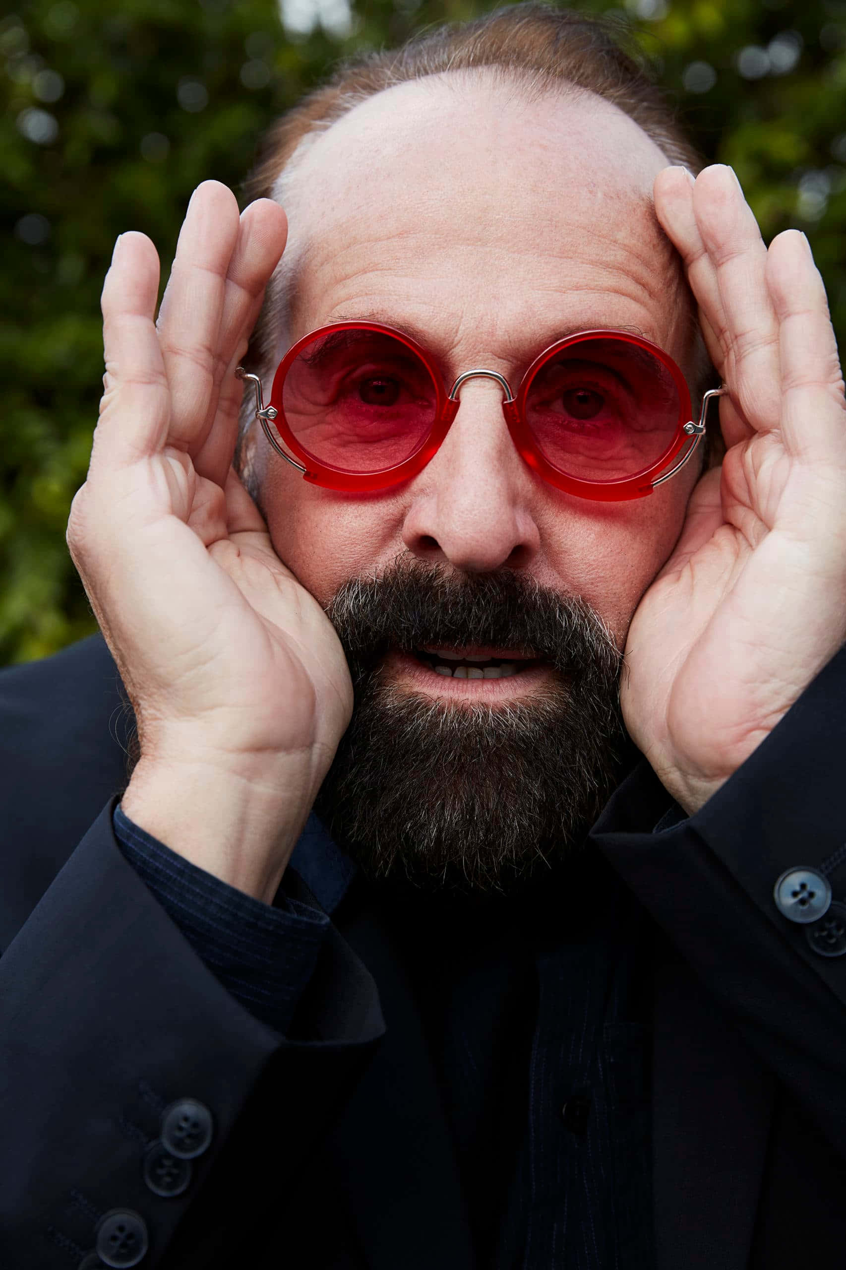 Peter Stormare, red round sunglasses, beard, 2K Phone Wallpaper