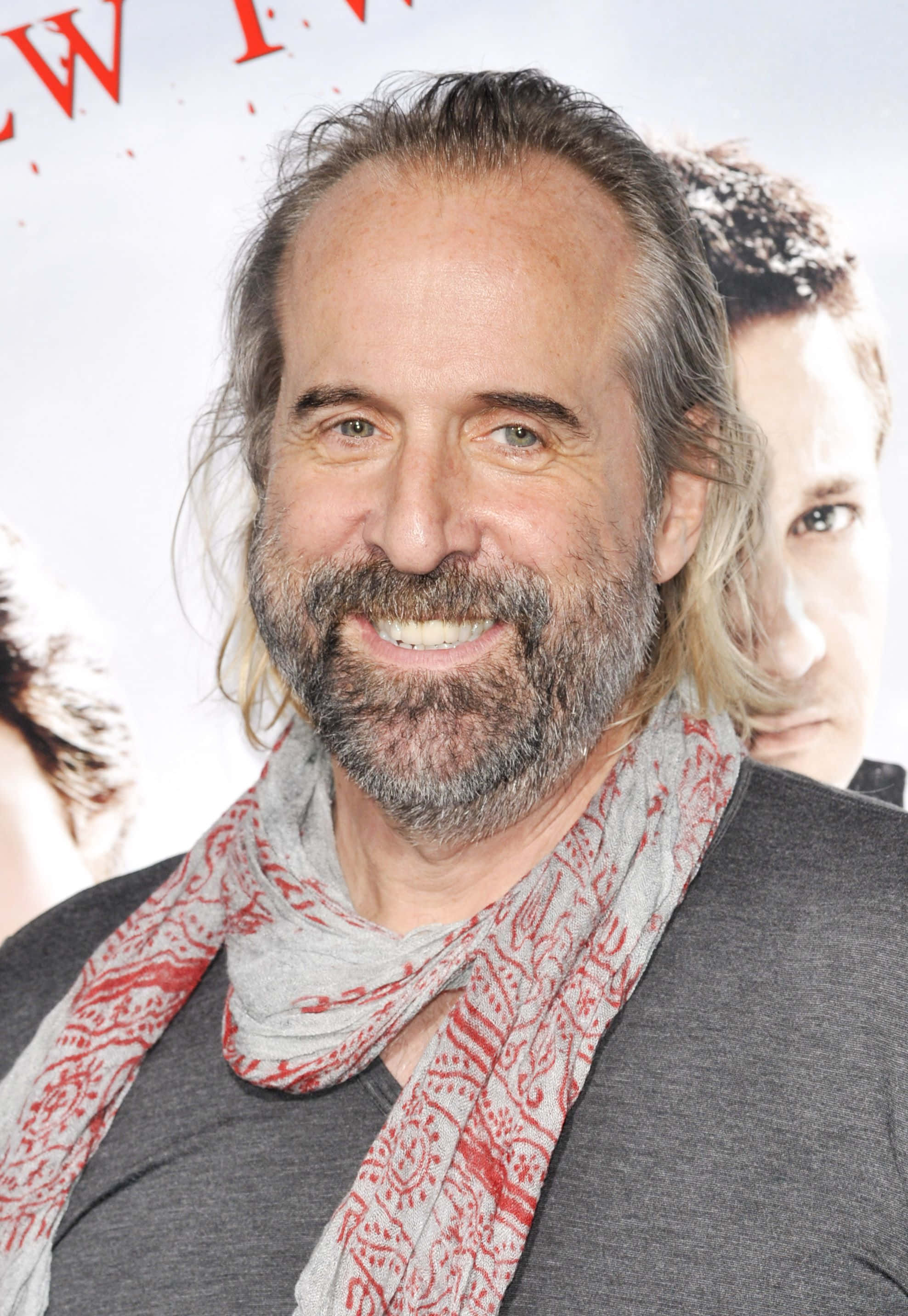 Peter Stormare, red and gray patterned scarf, movie premiere, 2K Phone Wallpaper