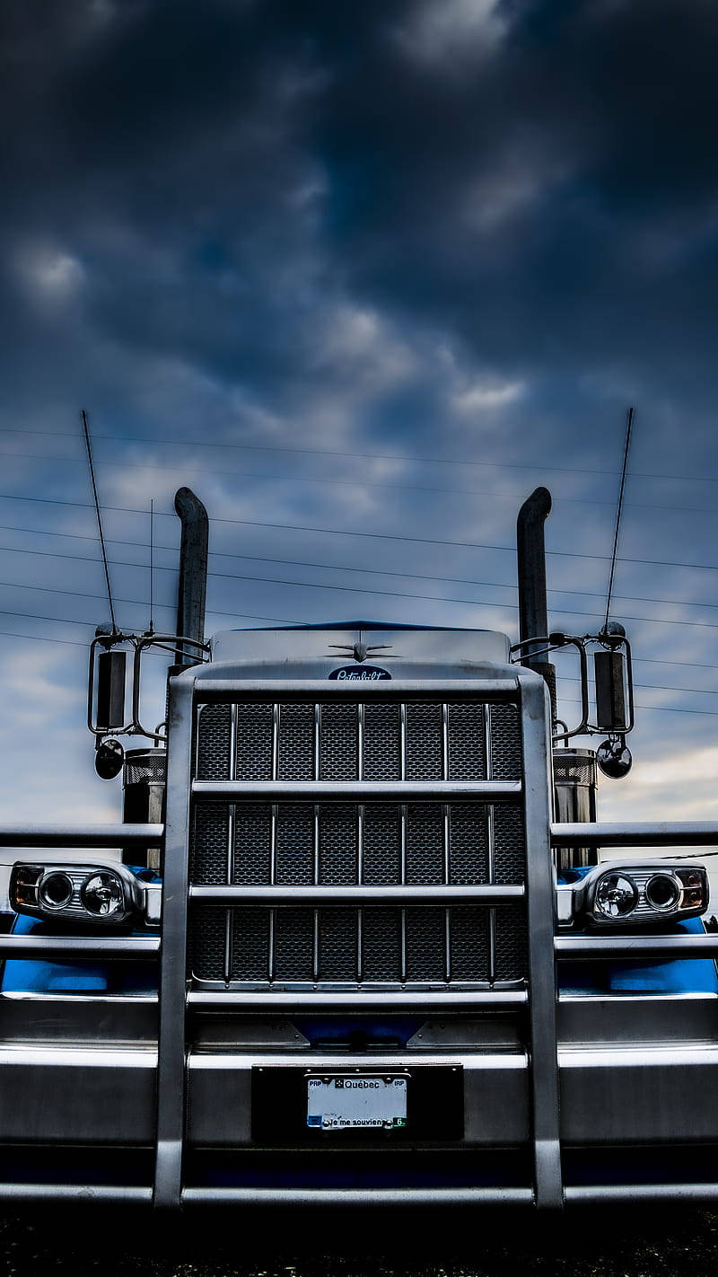 Peterbilt, silver, blue accents, HD Phone Wallpaper
