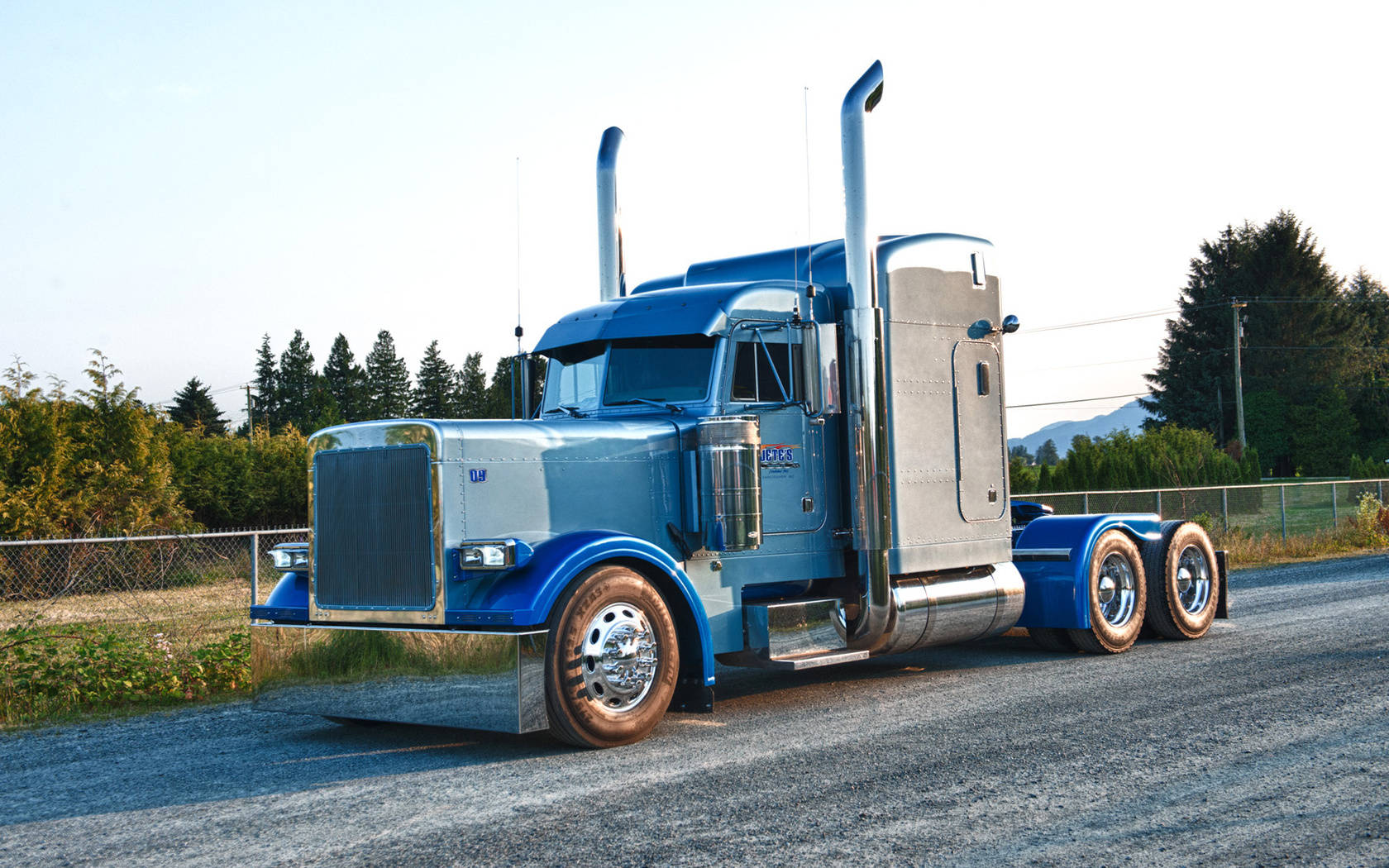 Peterbilt, blue, silver, HD Desktop Wallpaper