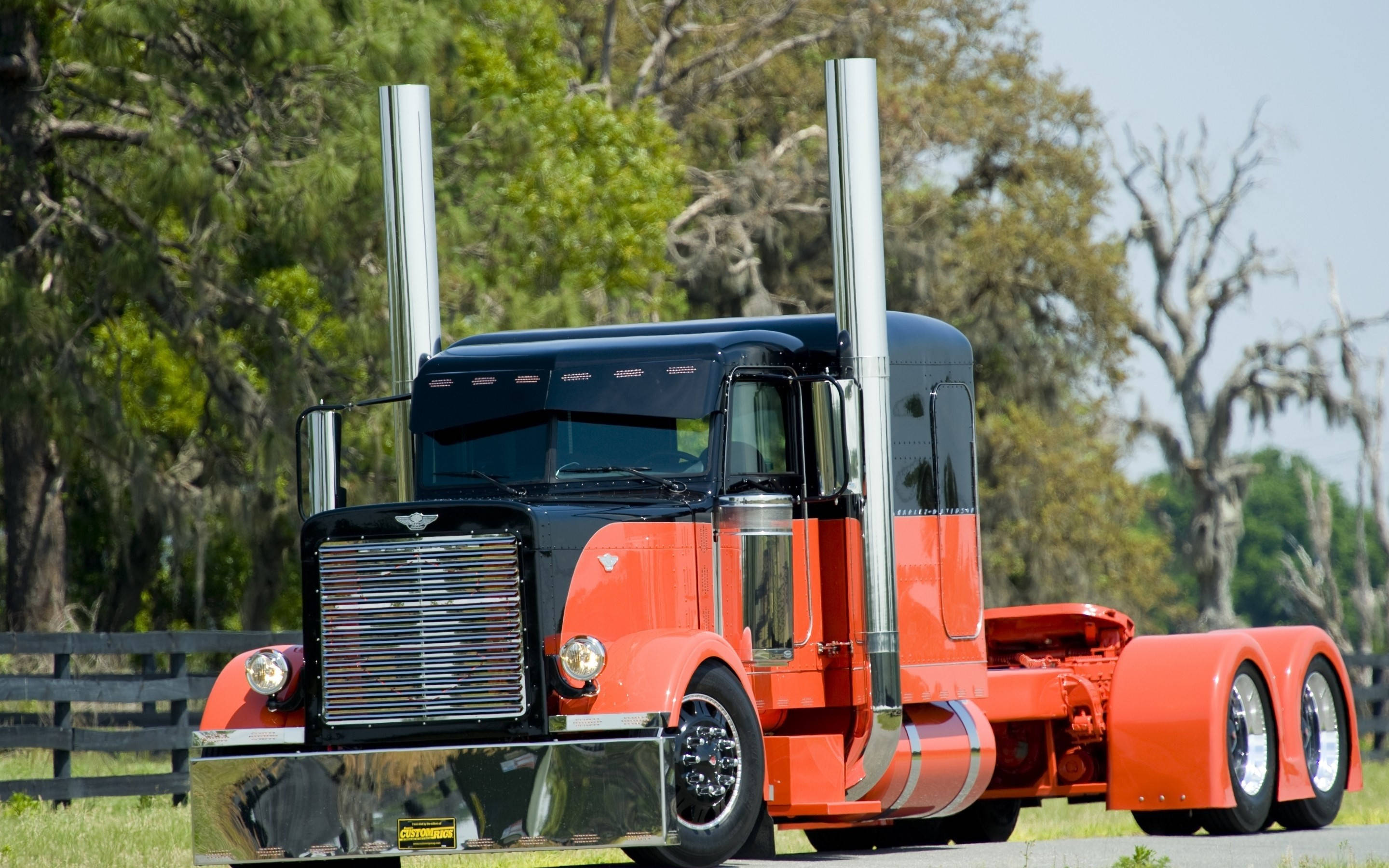 Peterbilt, red, black, 2K Desktop Wallpaper