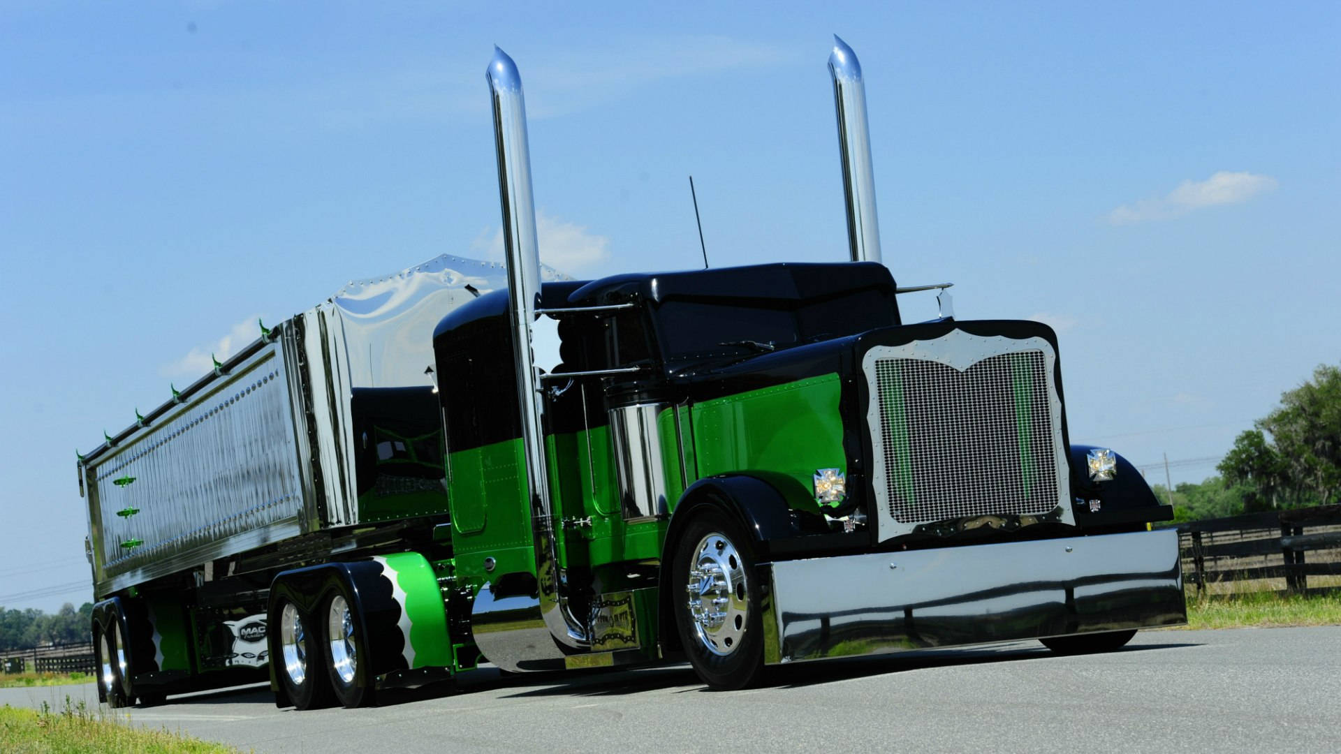 Peterbilt, green, black, Full HD Desktop Wallpaper