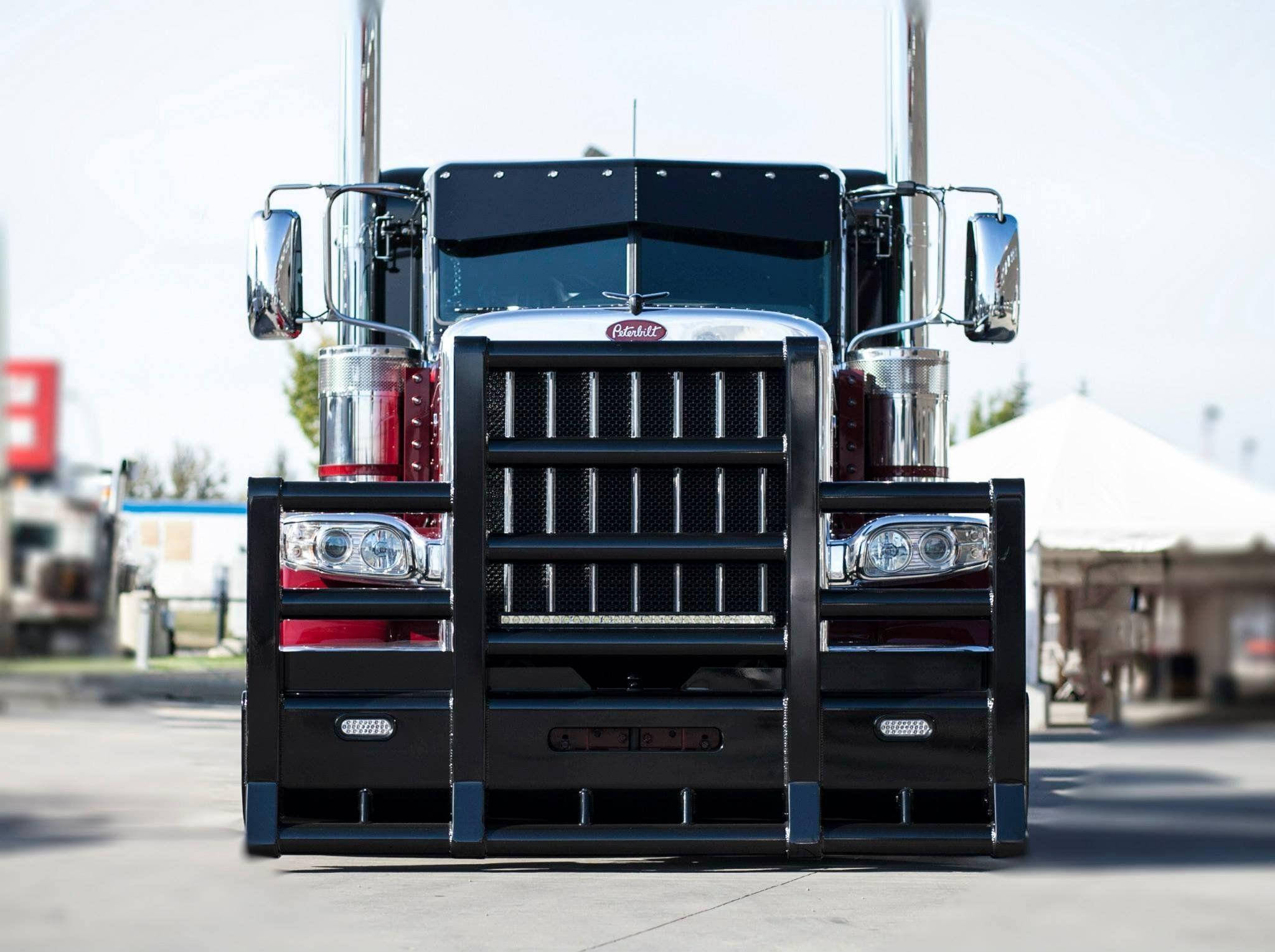 Peterbilt, sleek black, chrome accents, Full HD Desktop Wallpaper