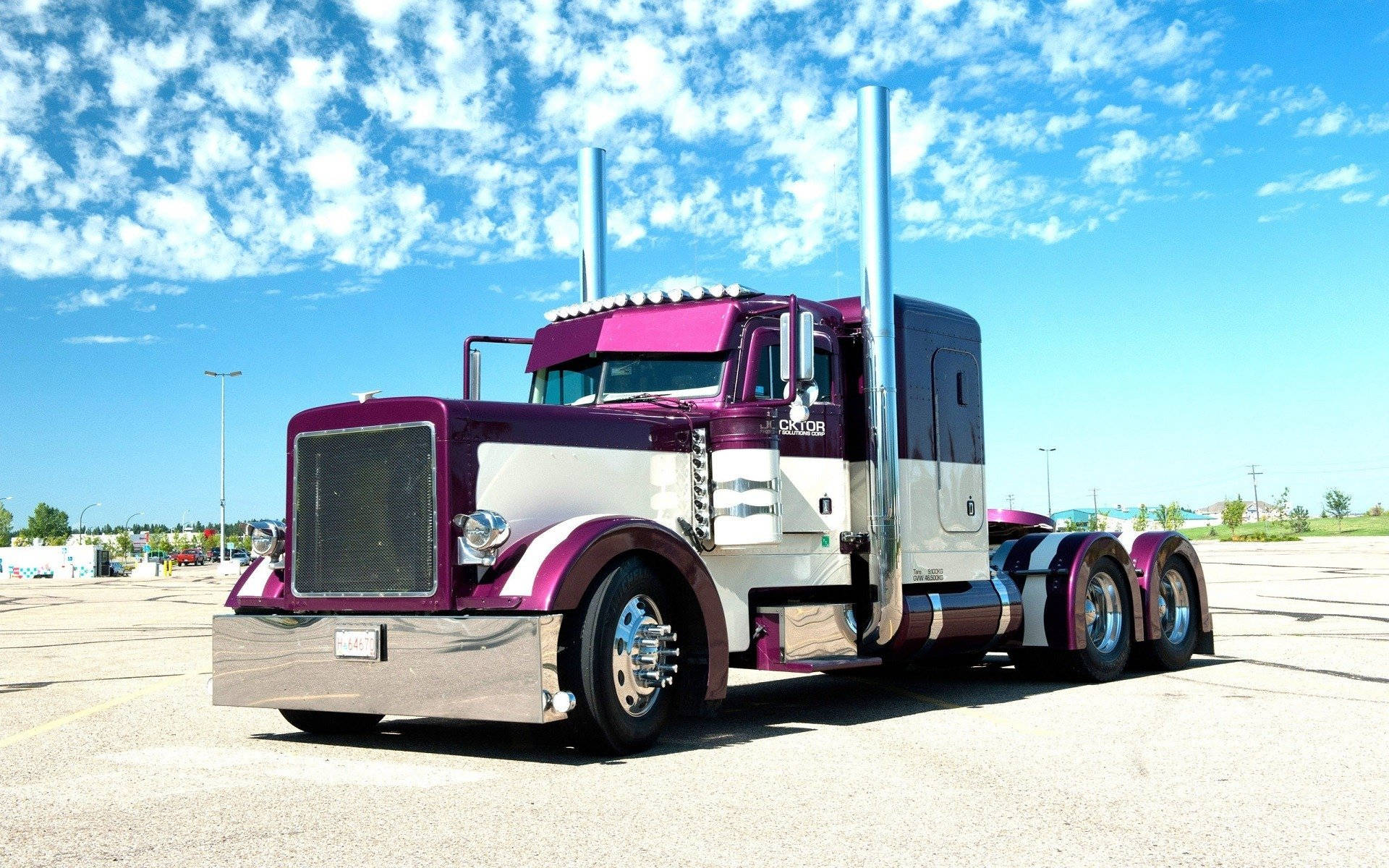Peterbilt, purple, white, Full HD Desktop Wallpaper