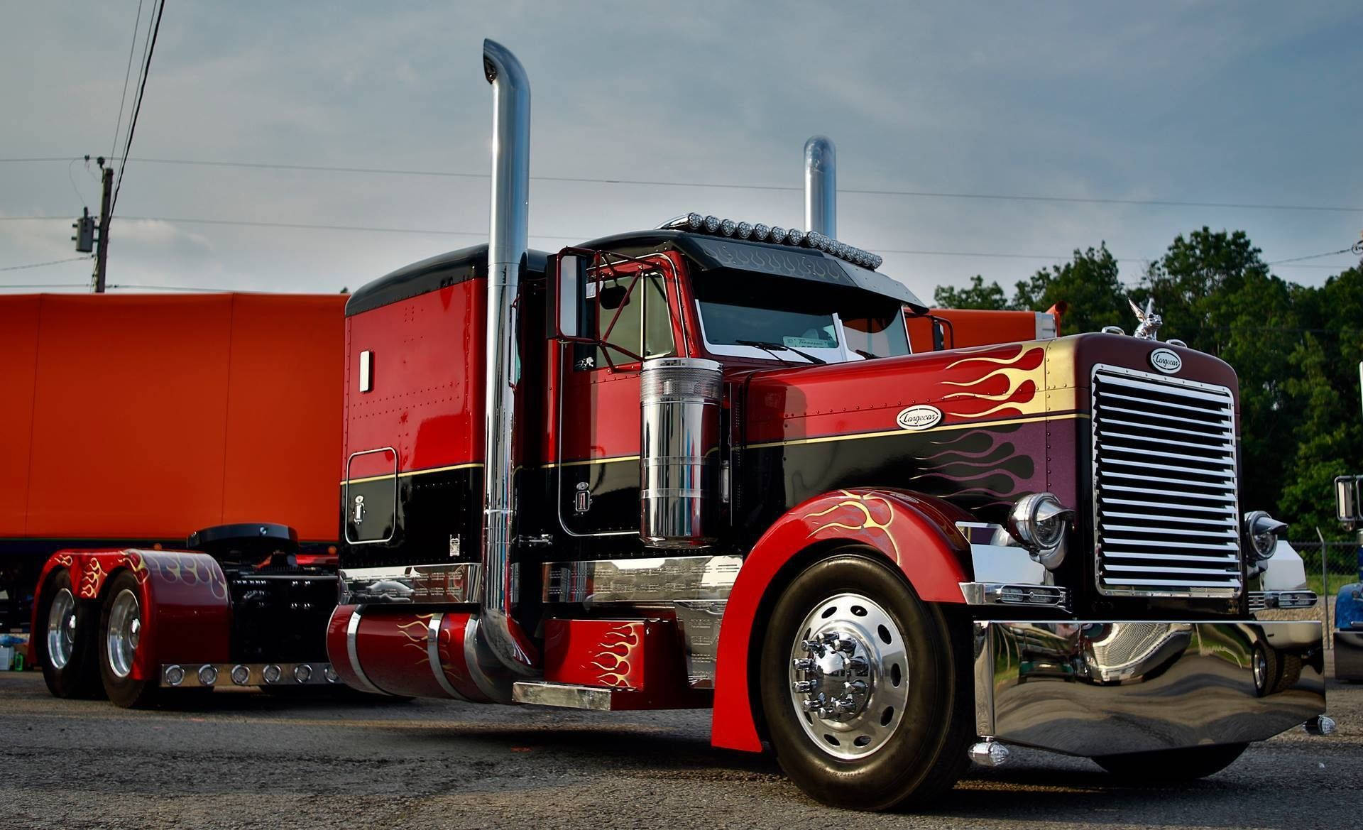 Peterbilt, red, black, Full HD Desktop Wallpaper