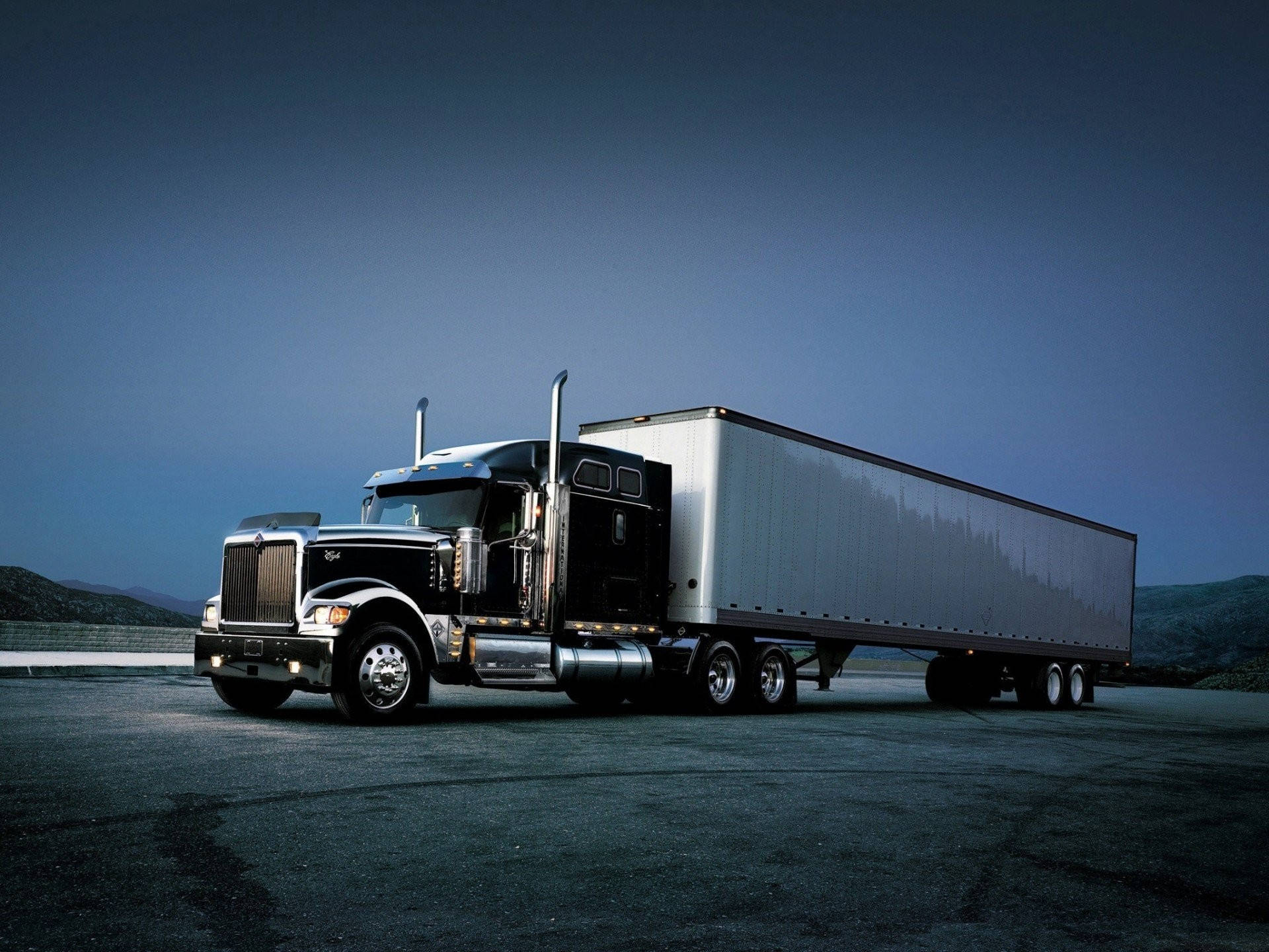 Peterbilt, black, chrome, Full HD Desktop Wallpaper