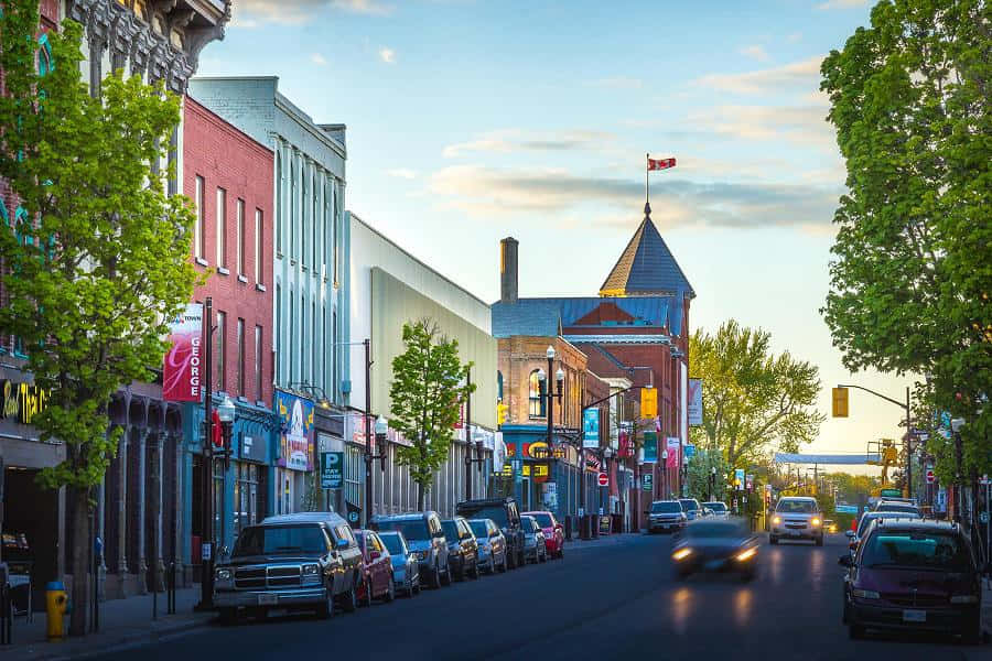 Peterborough, city skyline, sunset, SD Desktop Wallpaper