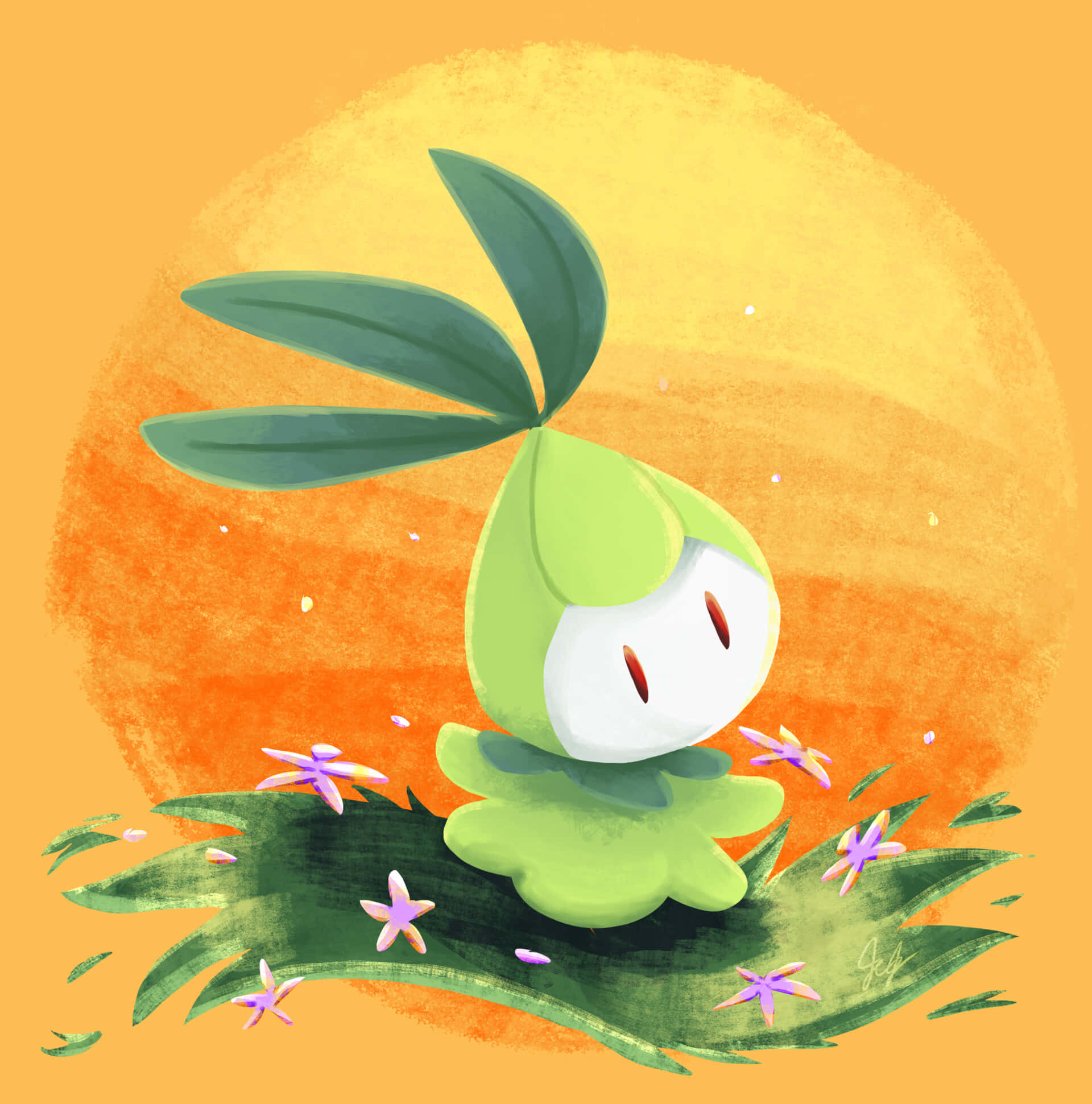 Petilil, green leafy creature, leaf ears, Full HD Phone Wallpaper