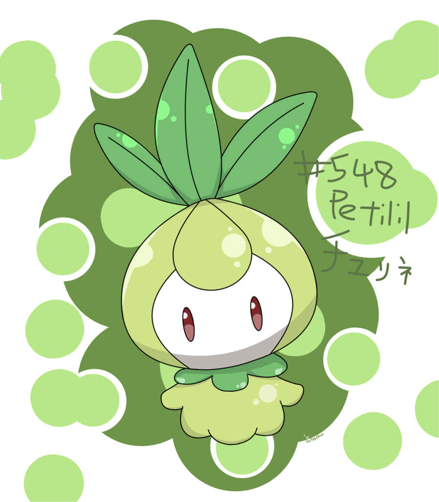 Petilil, chibi-style, leafy green hair, SD Phone Wallpaper