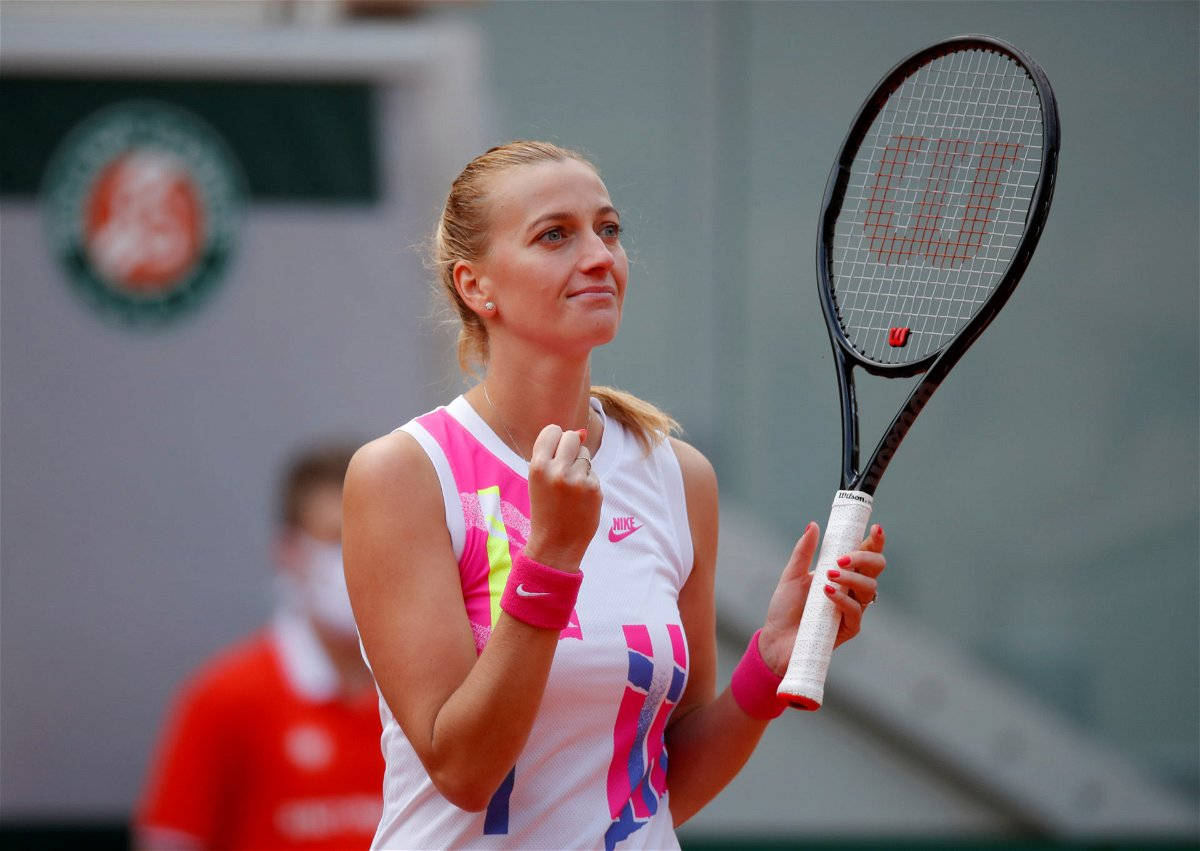 Petra Kvitova, clay court, fist pump, SD Desktop Wallpaper