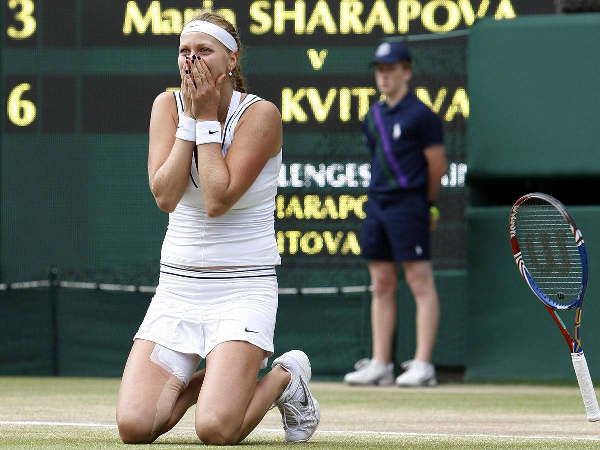 Petra Kvitova, grass court, white outfit, SD Desktop Wallpaper