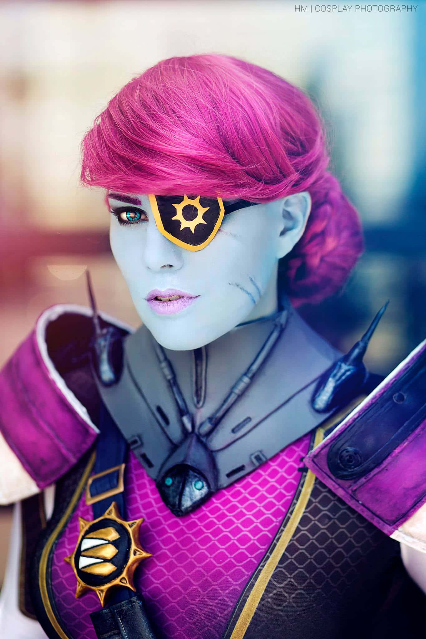 Petra Venj, bright pink hair, white face paint, Full HD Phone Wallpaper