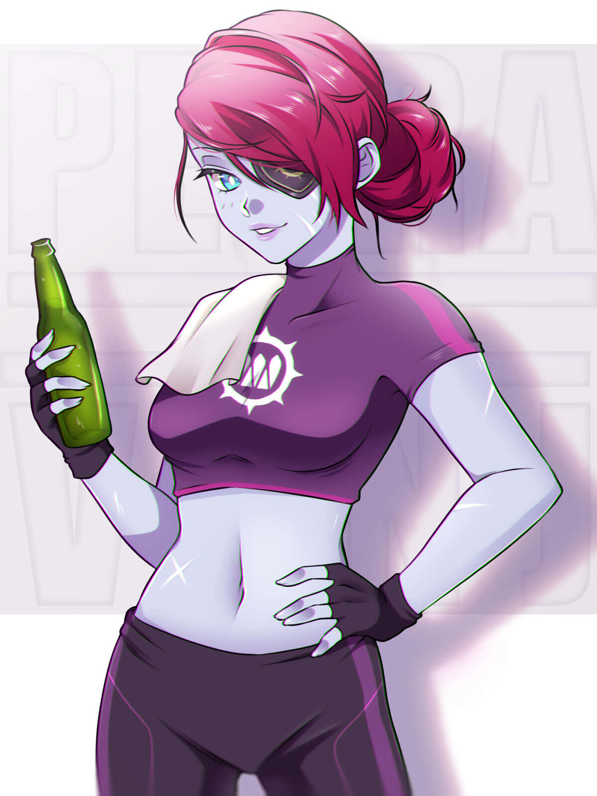 Petra Venj, pink-haired, black eye patch, HD Phone Wallpaper