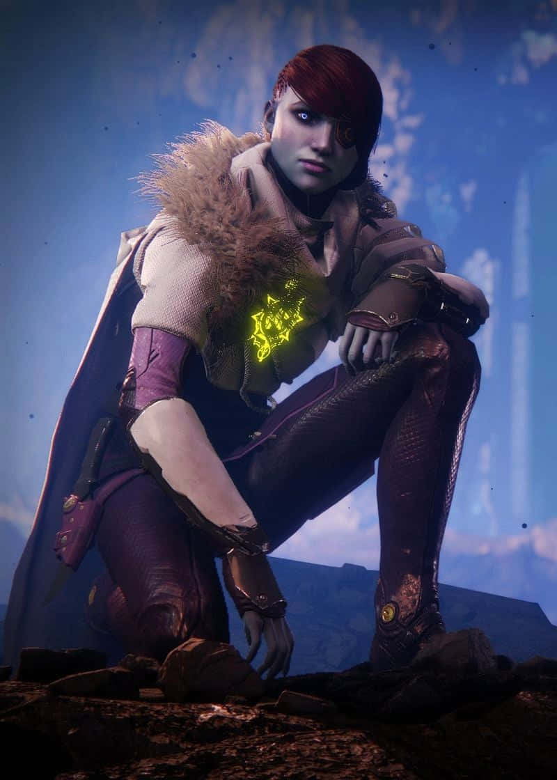 Petra Venj, purple armor, glowing star emblem, SD Phone Wallpaper
