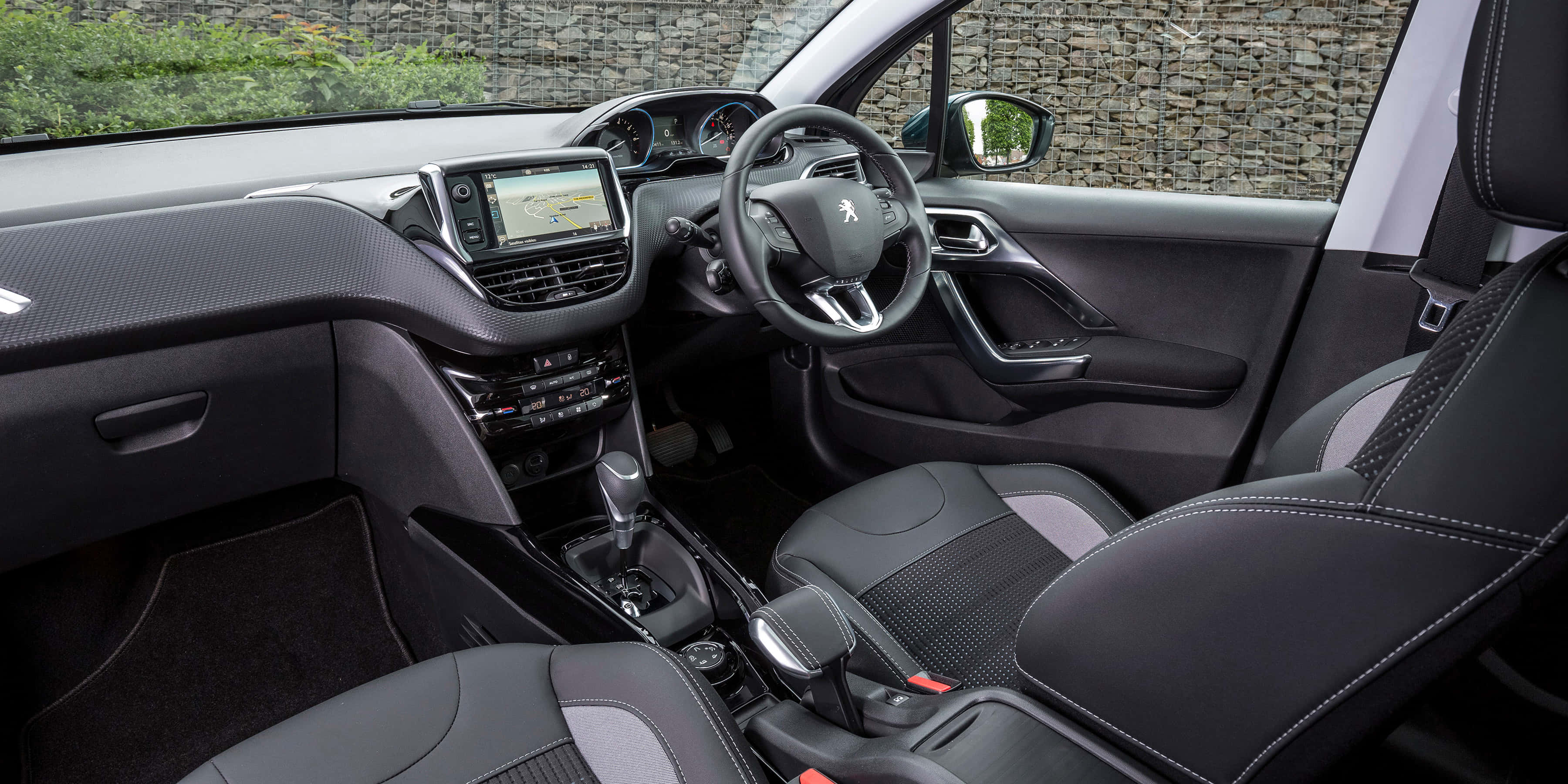 Peugeot 2008, crossover SUV, black leather seats, 2K Desktop Wallpaper