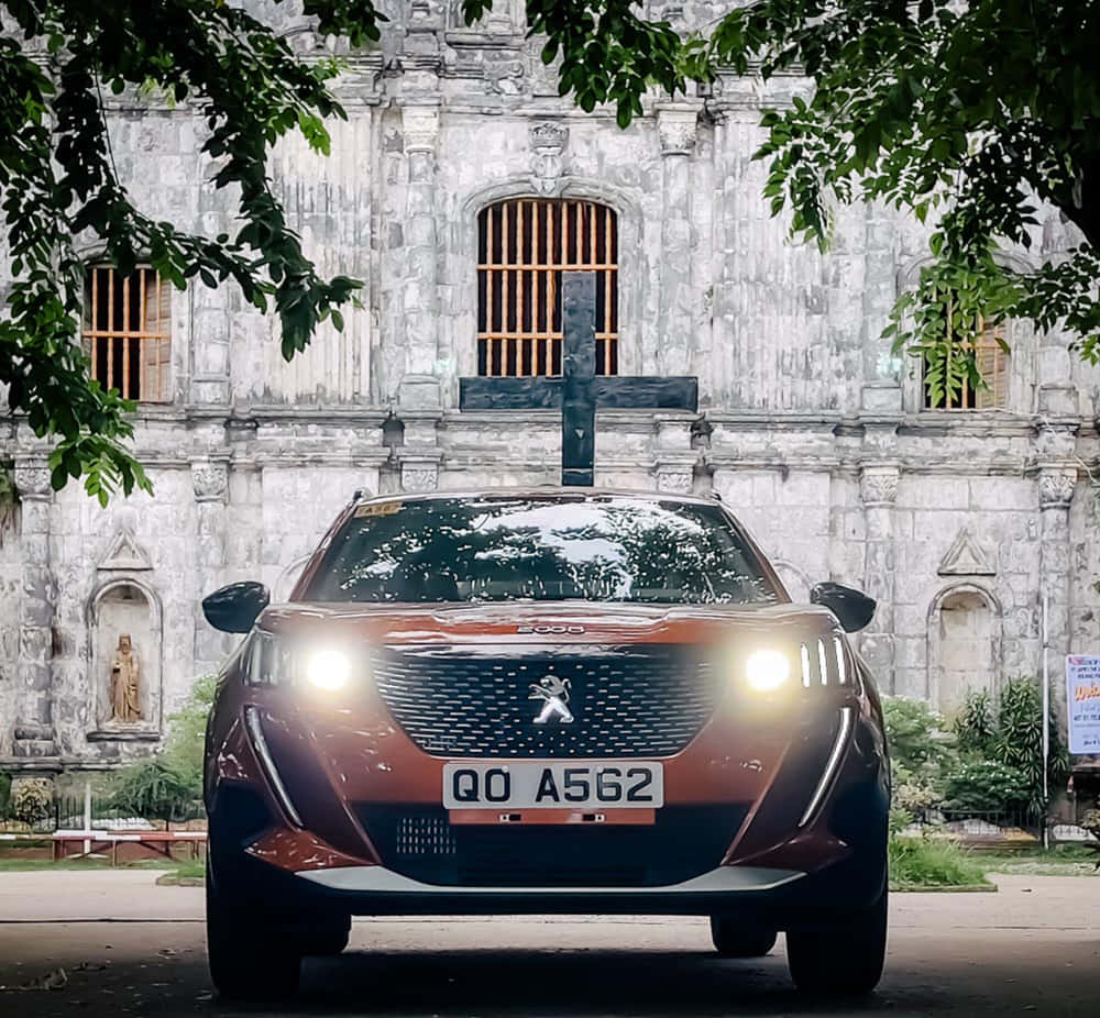 Peugeot 2008, red, glowing headlights, SD Desktop Wallpaper