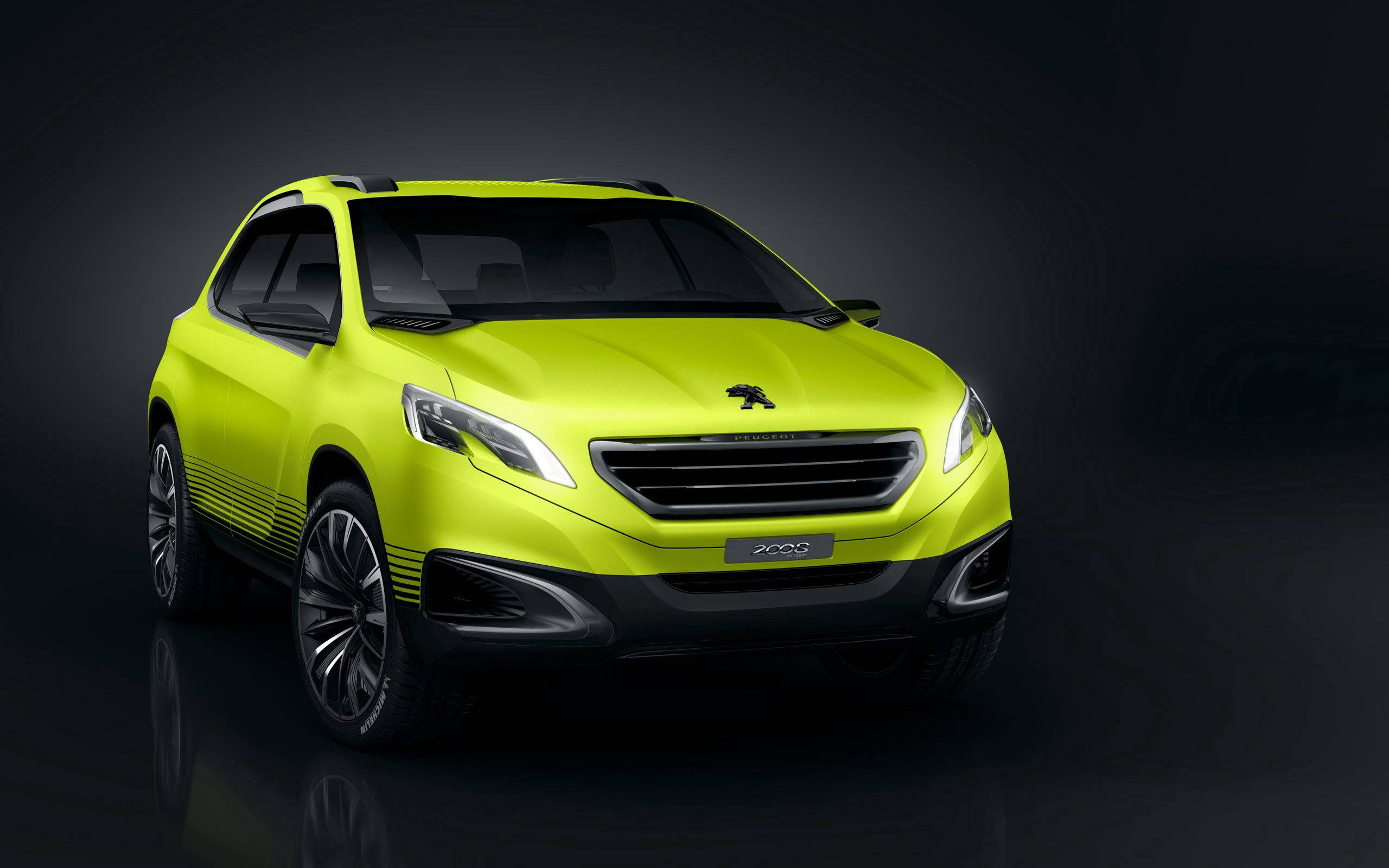 Peugeot 2008, lime green, SUV, 2K Desktop Wallpaper