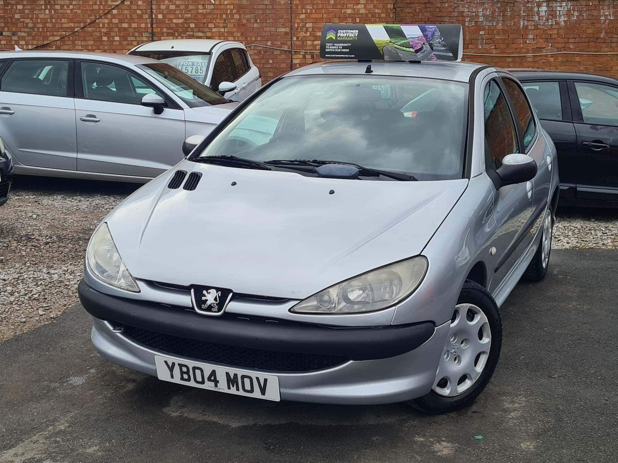 Peugeot 206, silver, gravel, Full HD Desktop Wallpaper
