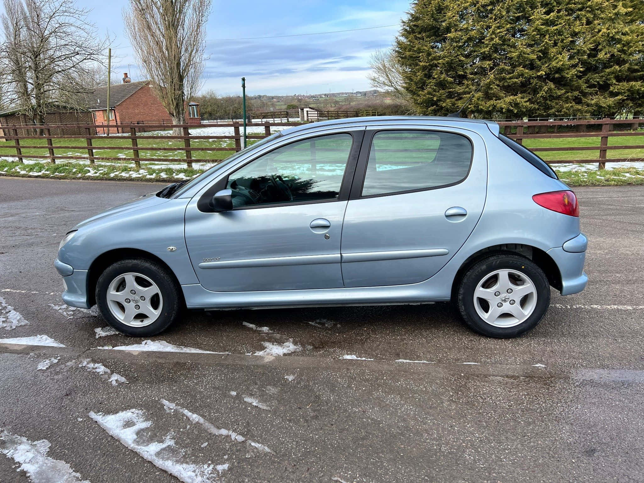 Peugeot 206, light blue, hatchback, Full HD Desktop Wallpaper