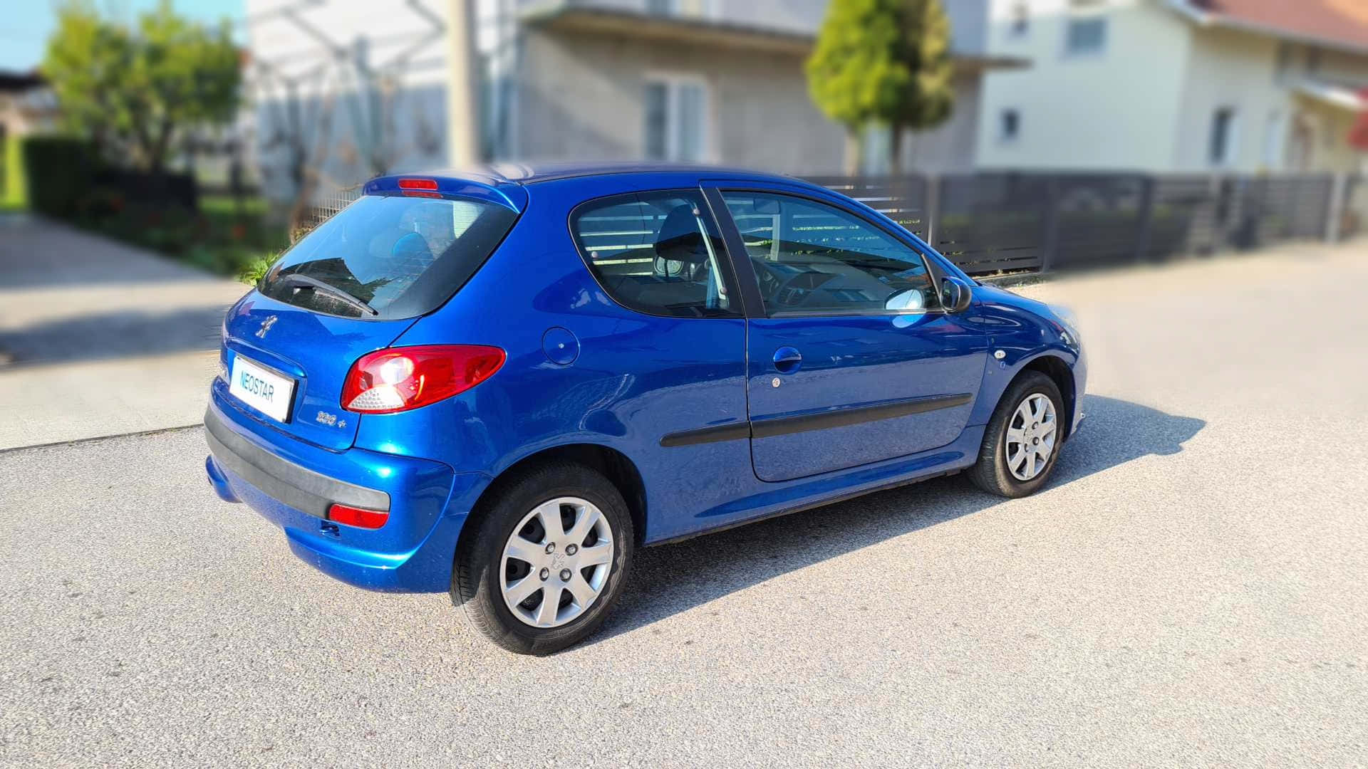 Peugeot 206, vibrant blue, sunlit gravel driveway, Full HD Desktop Wallpaper