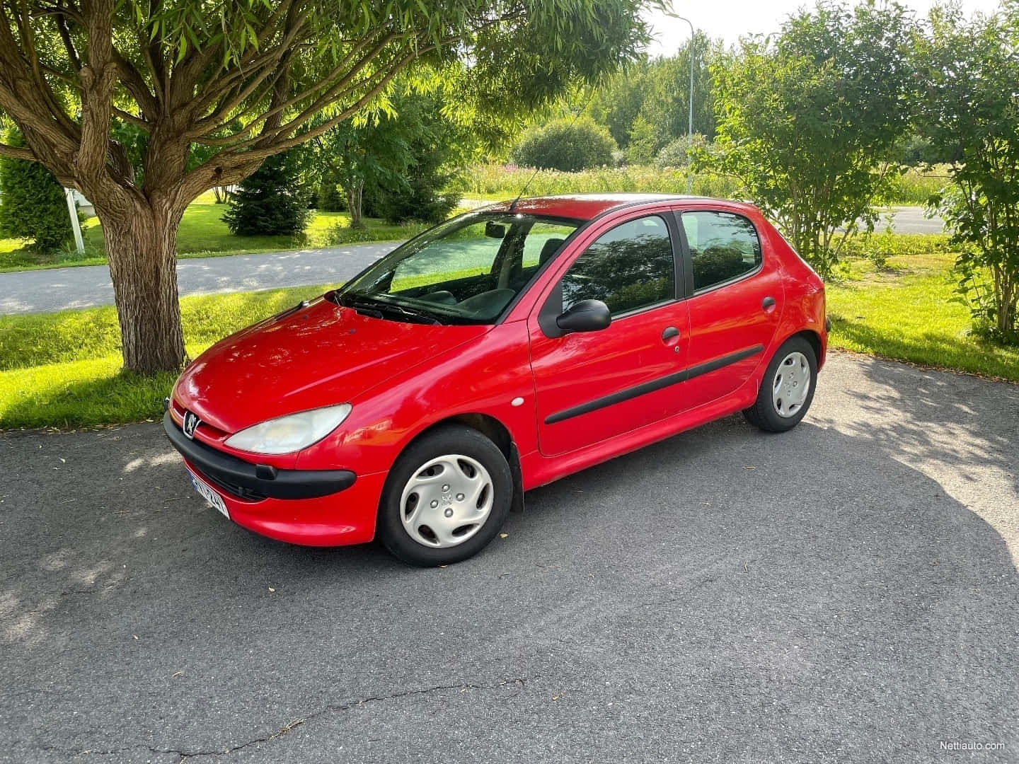 Peugeot 206, vibrant red, hatchback, HD Desktop Wallpaper