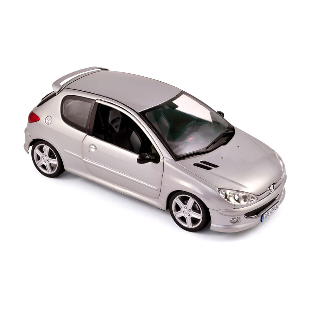 Peugeot 206, silver, black rims, SD Desktop Wallpaper