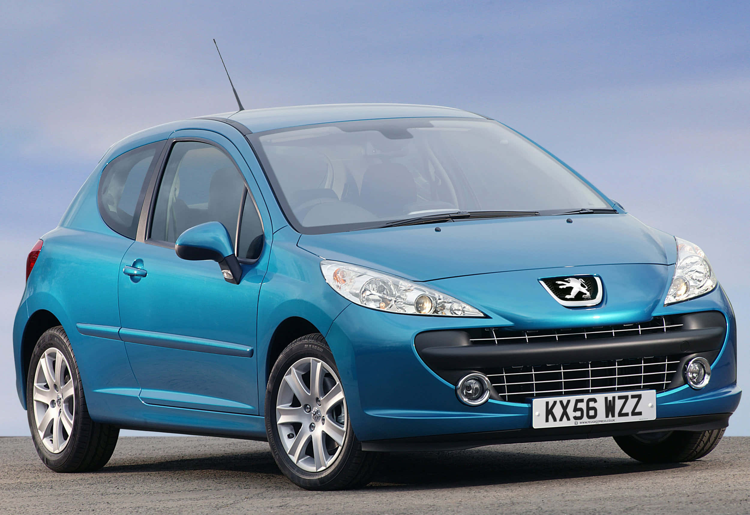 Peugeot 207, vibrant blue, hatchback, Full HD Desktop Wallpaper