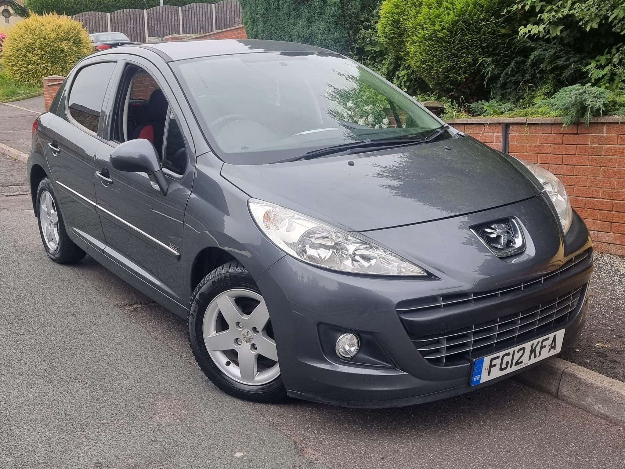 Peugeot 207, gray, residential street, Full HD Desktop Wallpaper