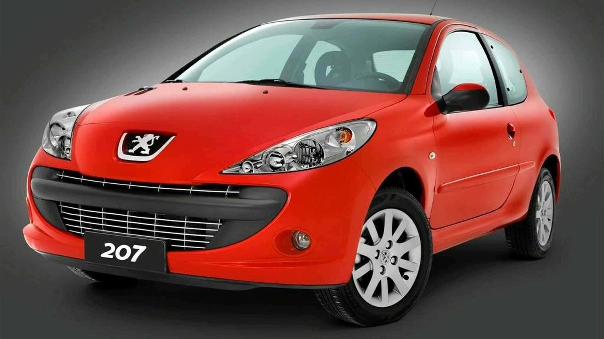Peugeot 207, vibrant red, studio shot, Full HD Desktop Wallpaper