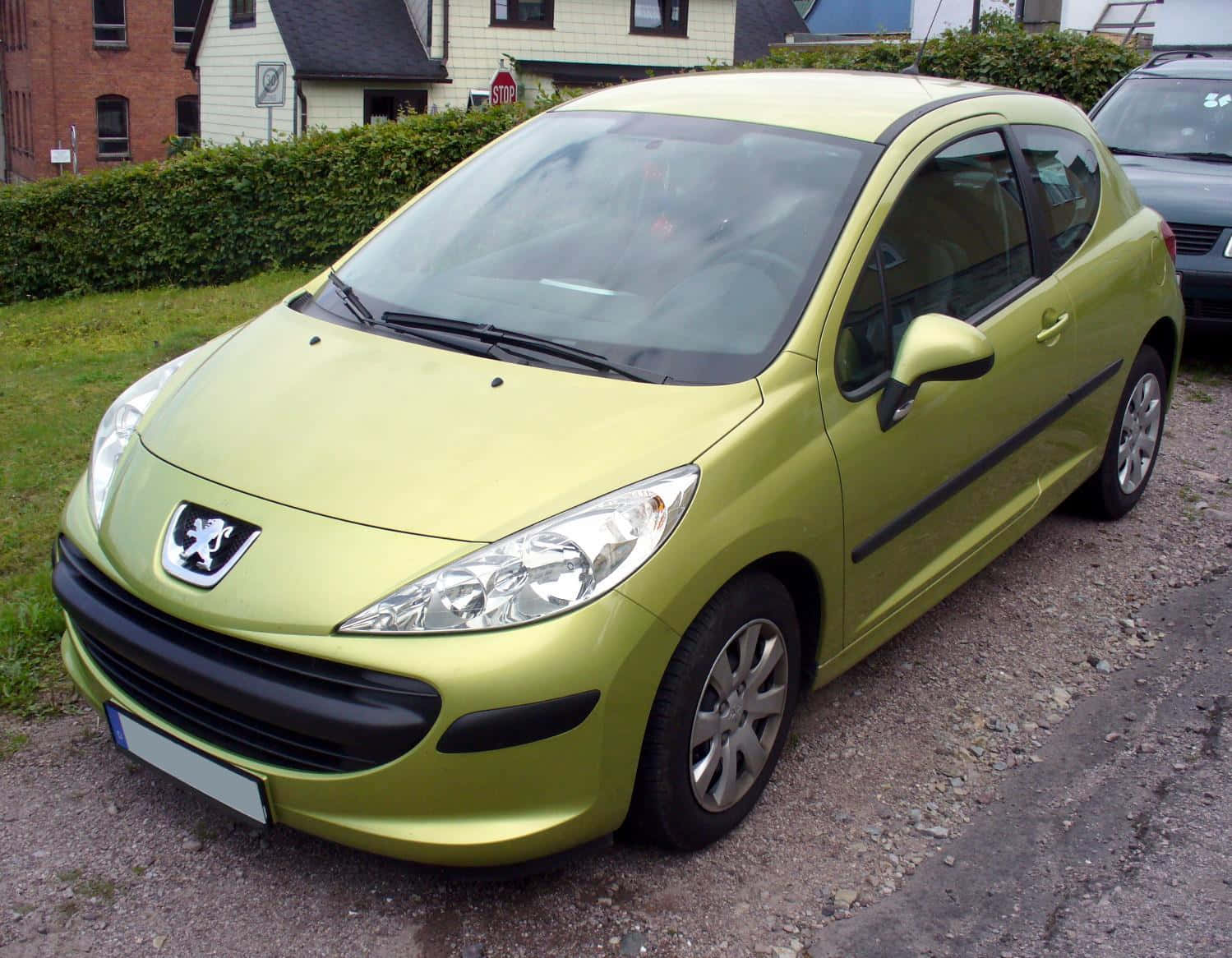 Peugeot 207, lime green, compact car, HD Desktop Wallpaper