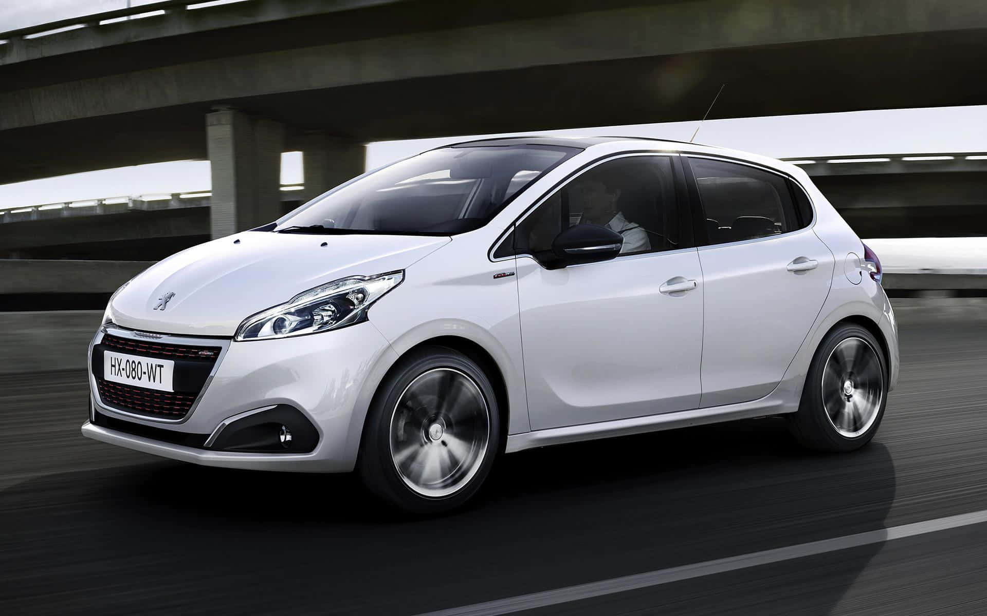 Peugeot 208, white, urban setting, Full HD Desktop Wallpaper