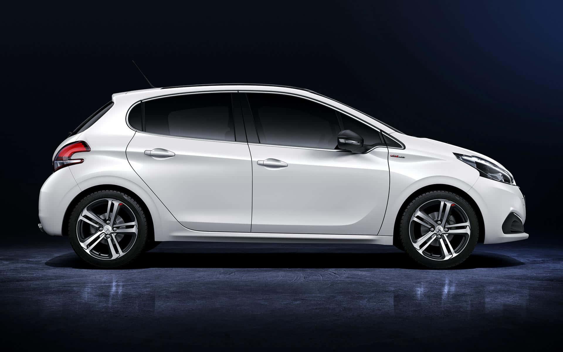 Peugeot 208, white hatchback, profile view, Full HD Desktop Wallpaper