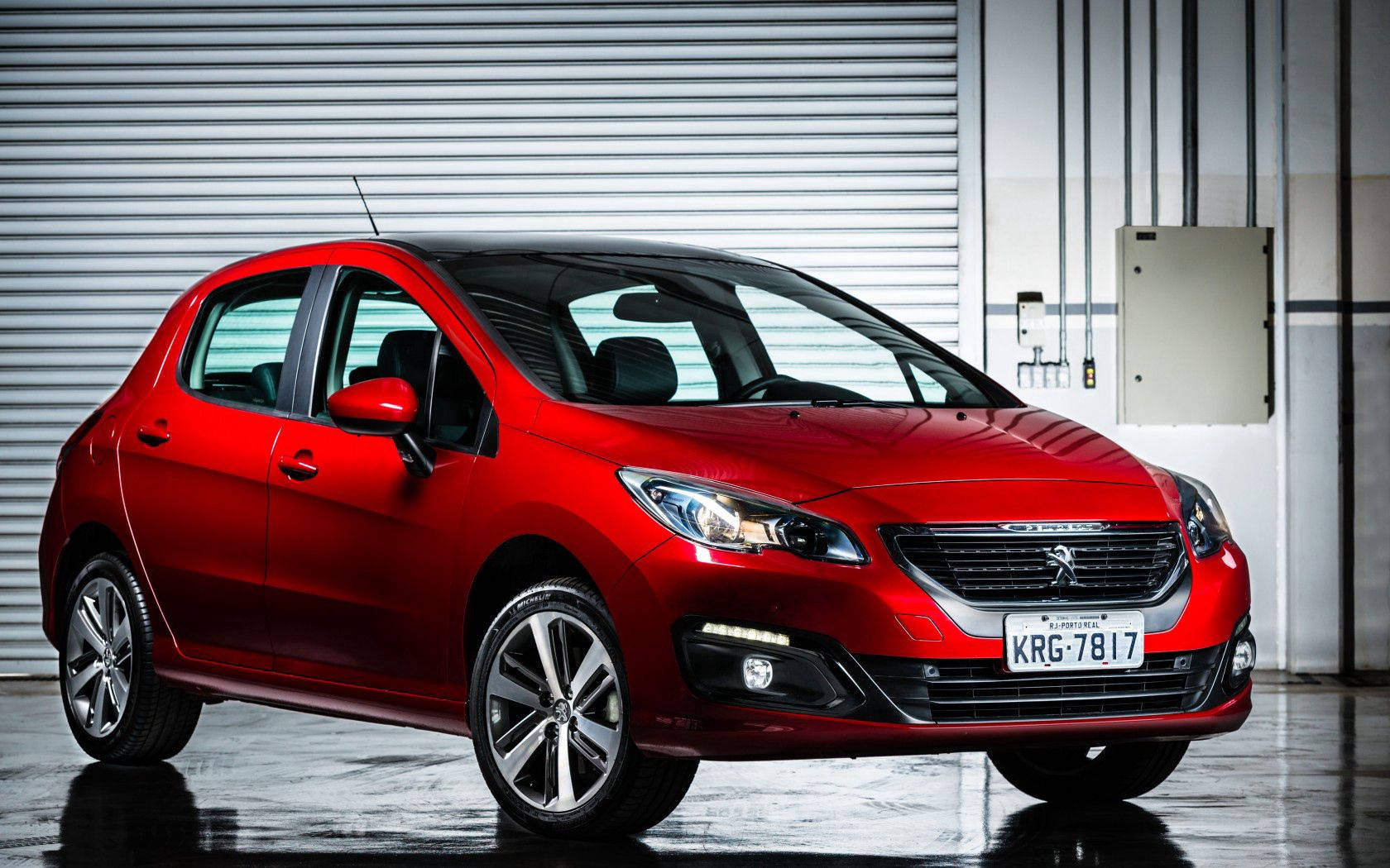Peugeot 208, glossy red, hatchback, HD Desktop Wallpaper