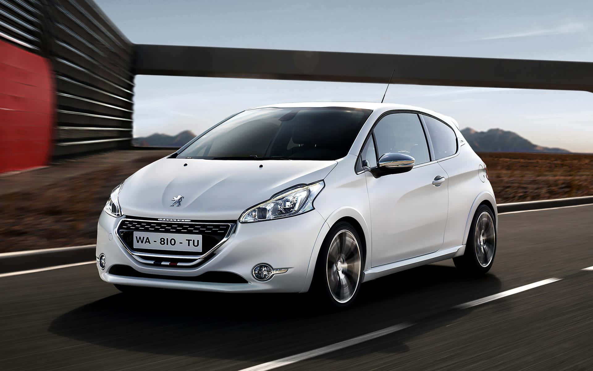 Peugeot 208, white, highway, Full HD Desktop Wallpaper