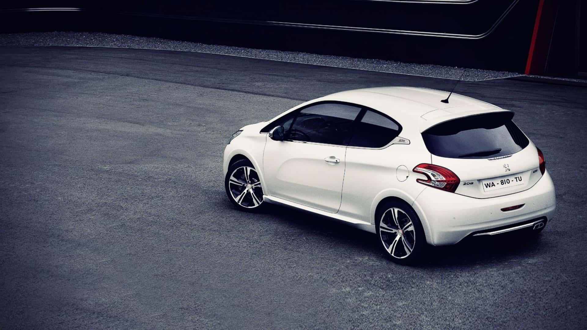 Peugeot 208, white, dark asphalt, Full HD Desktop Wallpaper