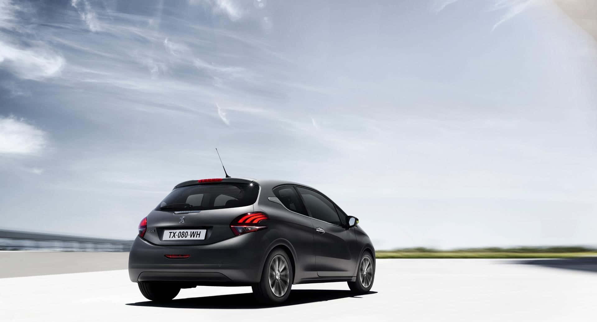 Peugeot 208, dark gray, hatchback, Full HD Desktop Wallpaper
